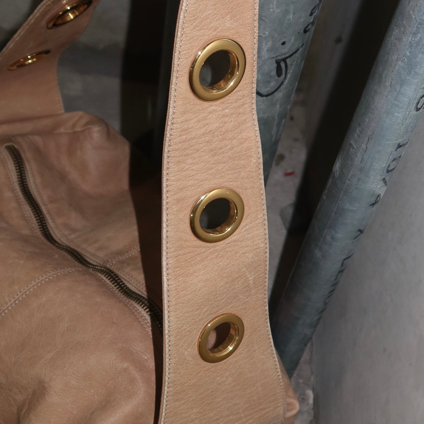 Marni Beige and Gold Grommet Bag