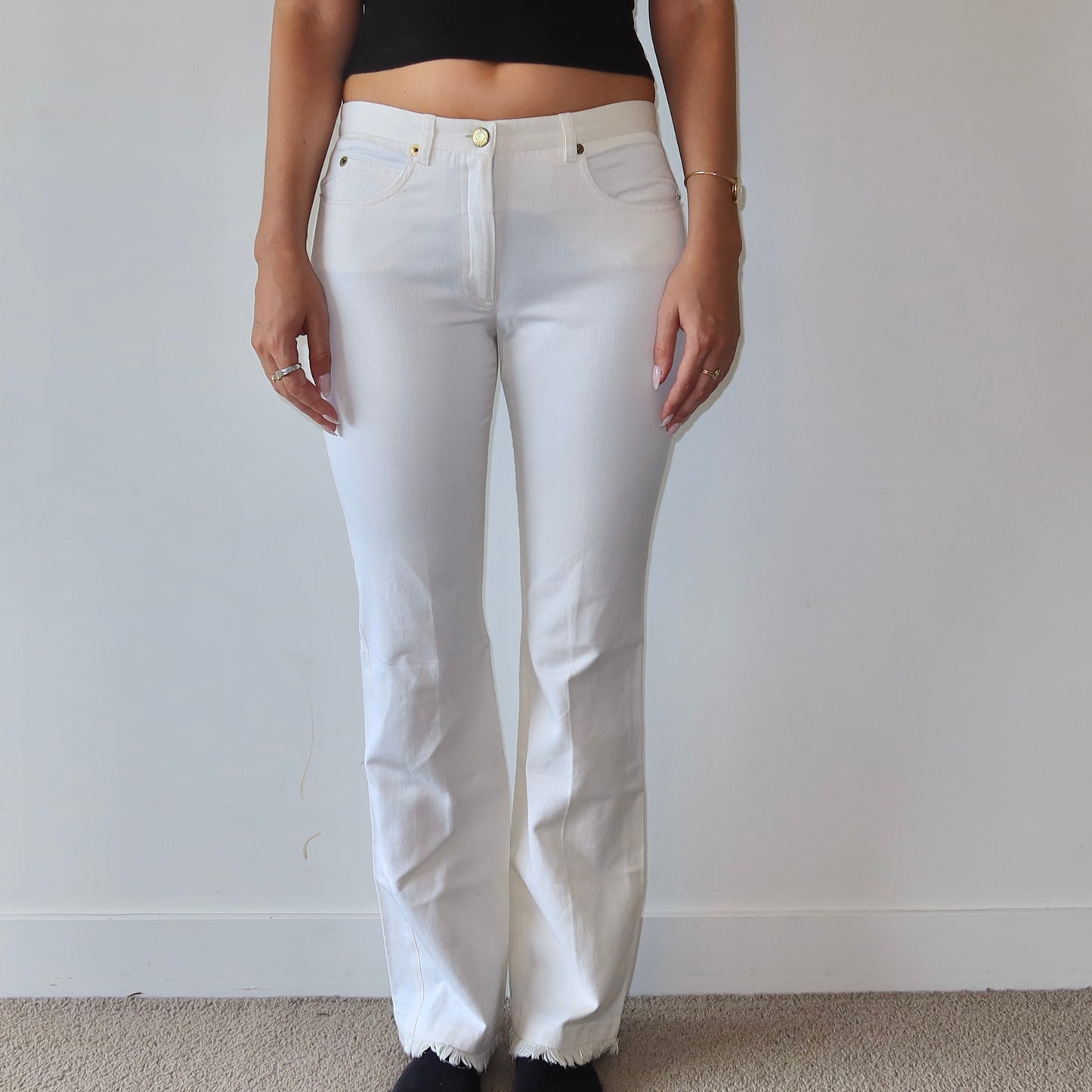 Chloé by Stella McCartney SS2000 Rare White Skull Flares