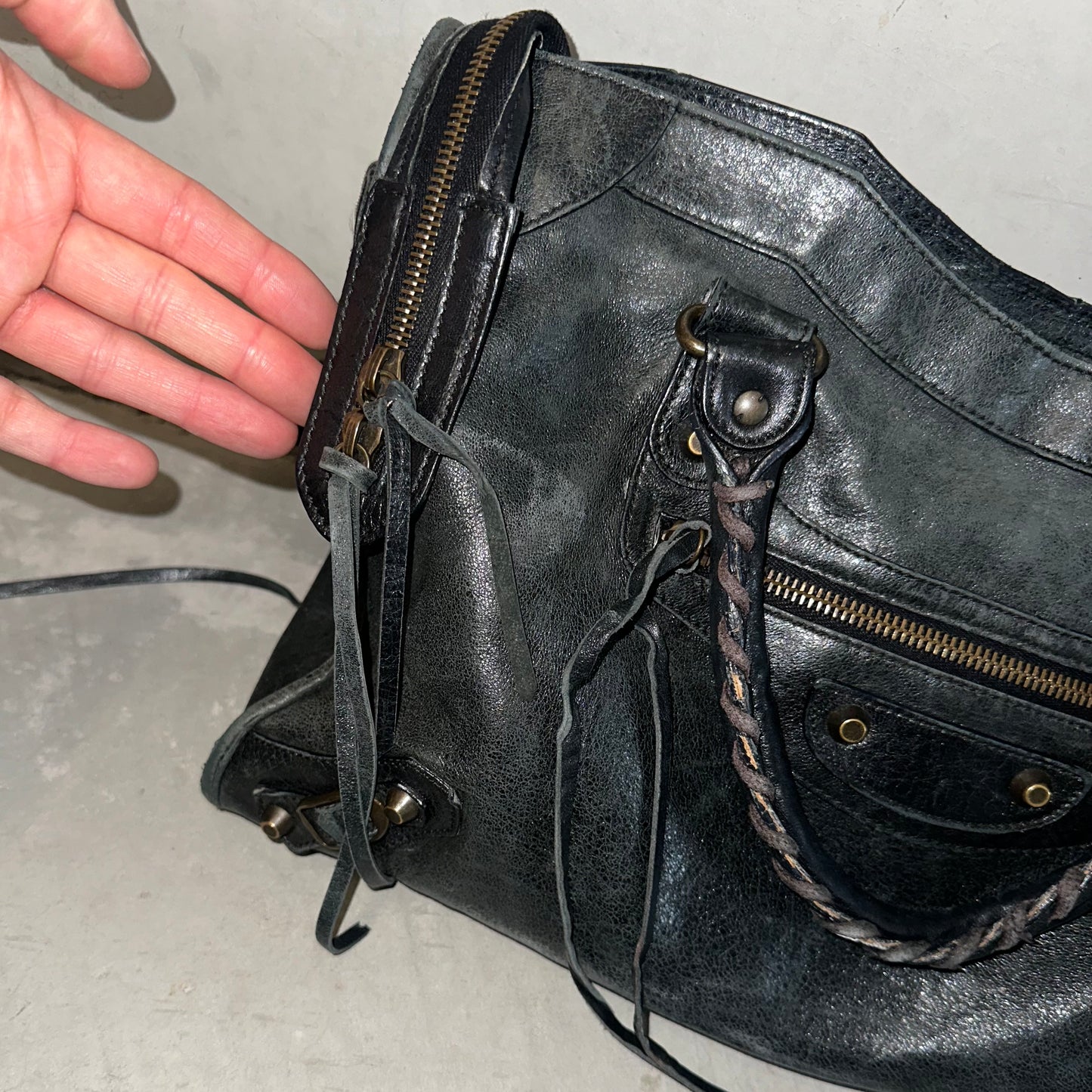 Balenciaga Black Motorcycle/City 2WAY Bag