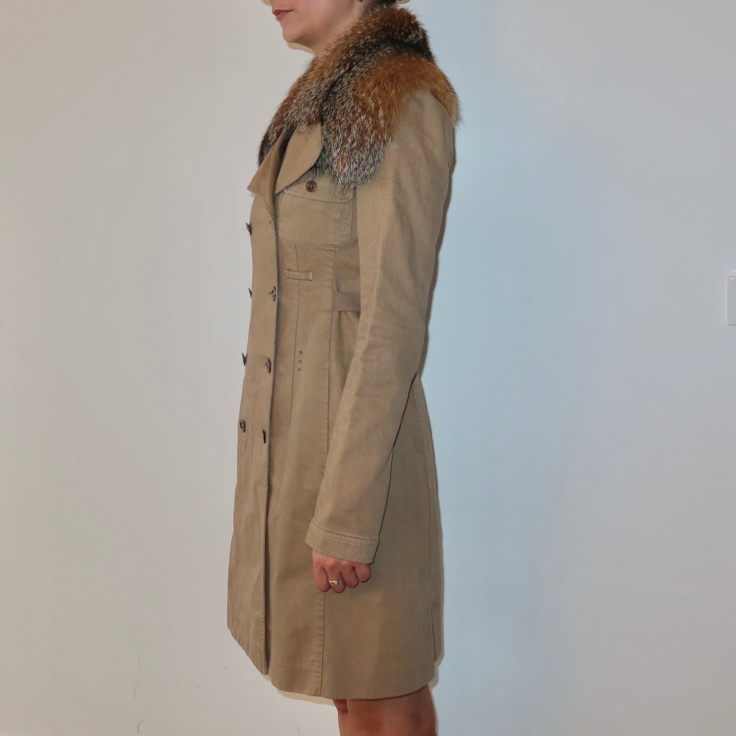 Miu Miu AW2004 Fox Fur Trench Coat
