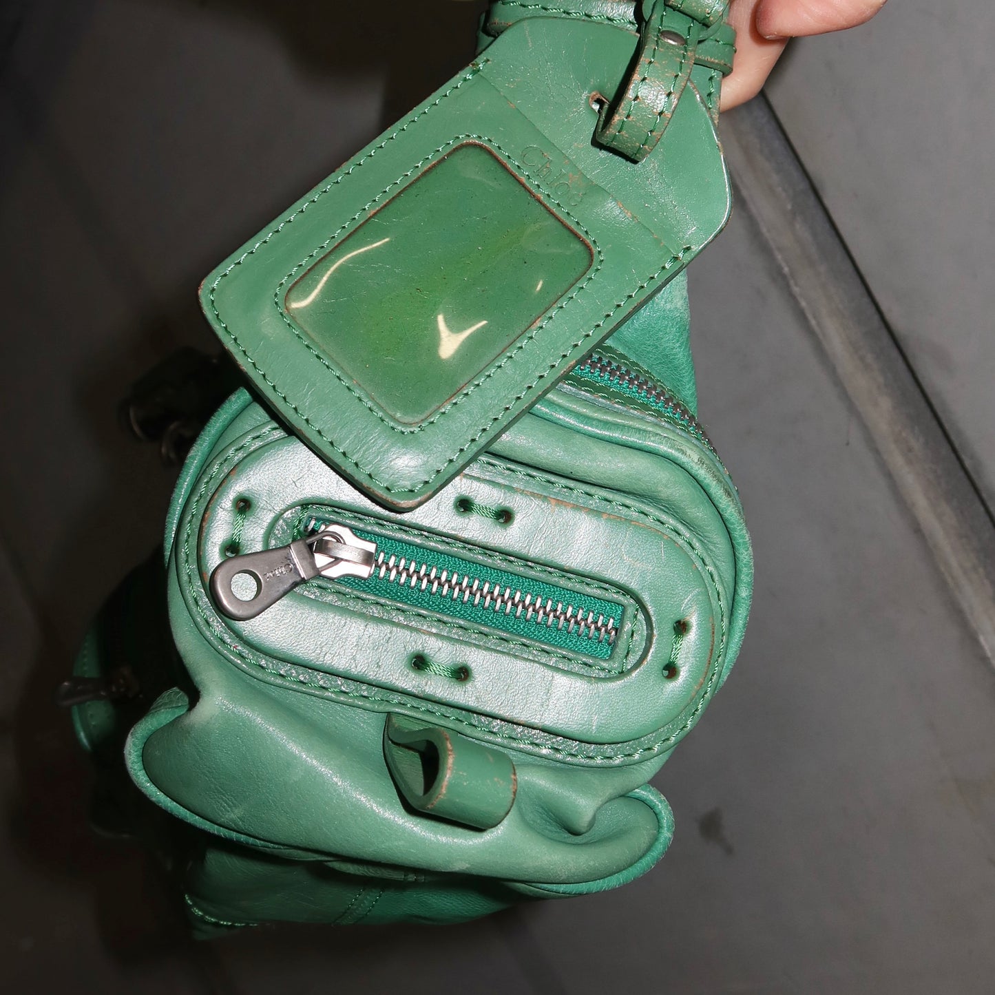 Chloé Green Leather AW2003 Chain Bag