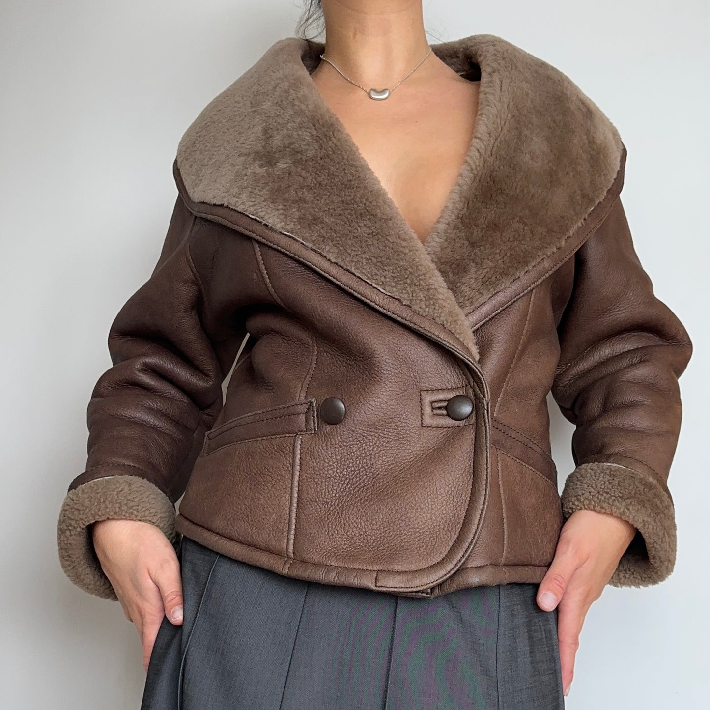 Blumarine Leather Shearling Jacket