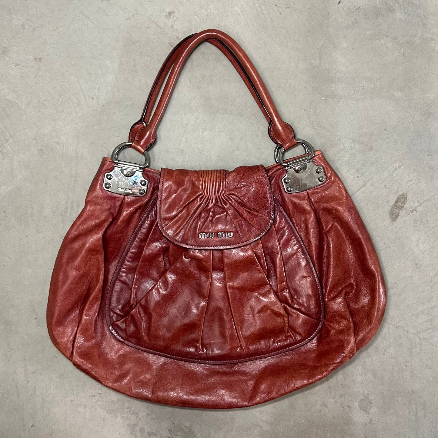 Miu Miu Oversized Rust Leather Bag
