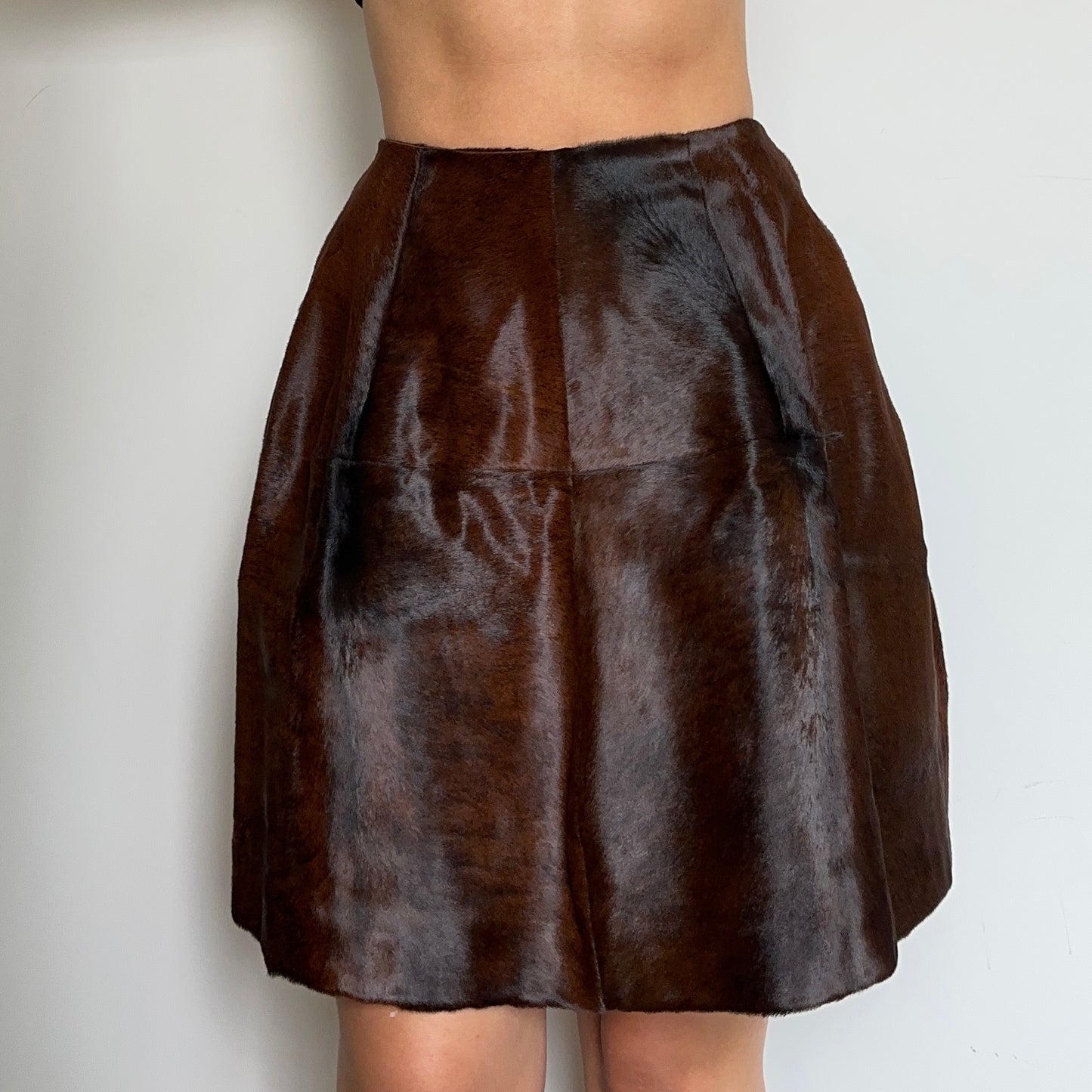 Marni Brown Cowhide Skirt