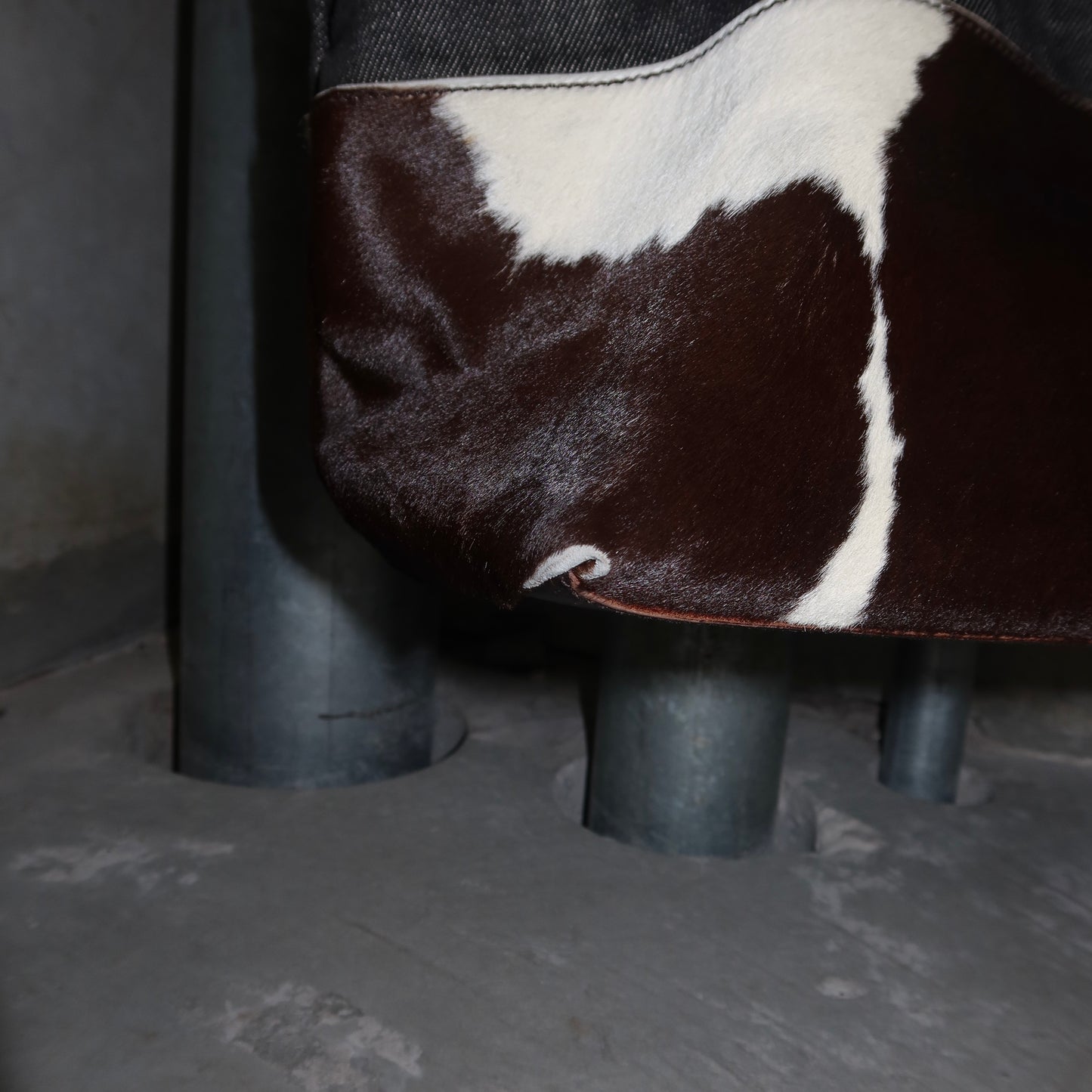Miu Miu Cowhide and Denim Tote Bag