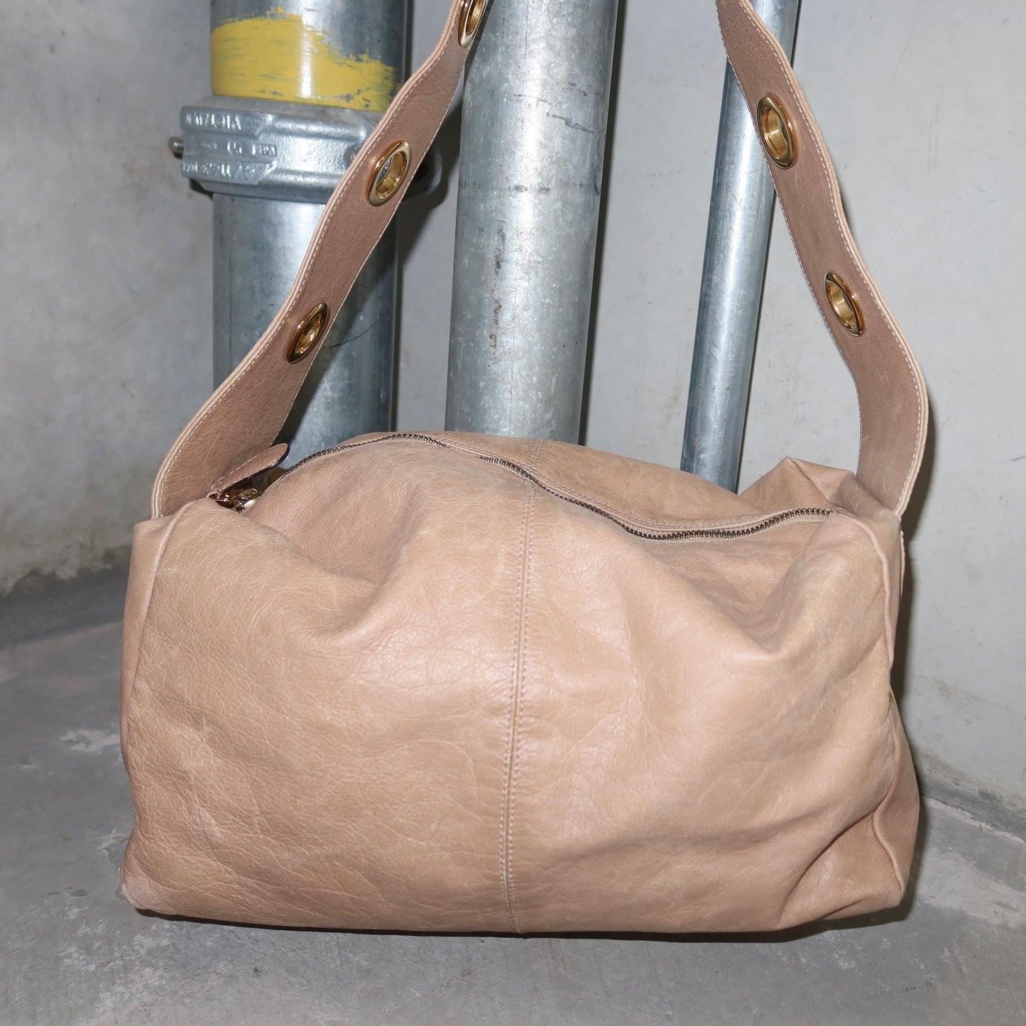 Marni Beige and Gold Grommet Bag