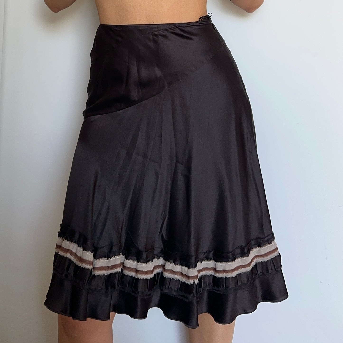 Chloe Brown Silk Skirt