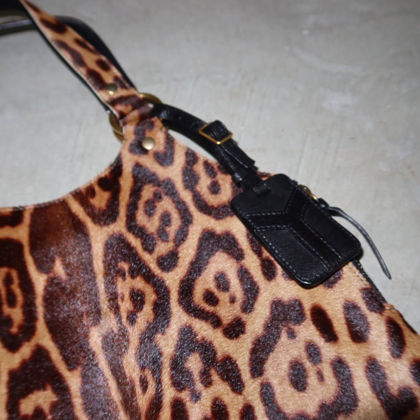 Yves Saint Laurent Cowhide Leopard Print Tote