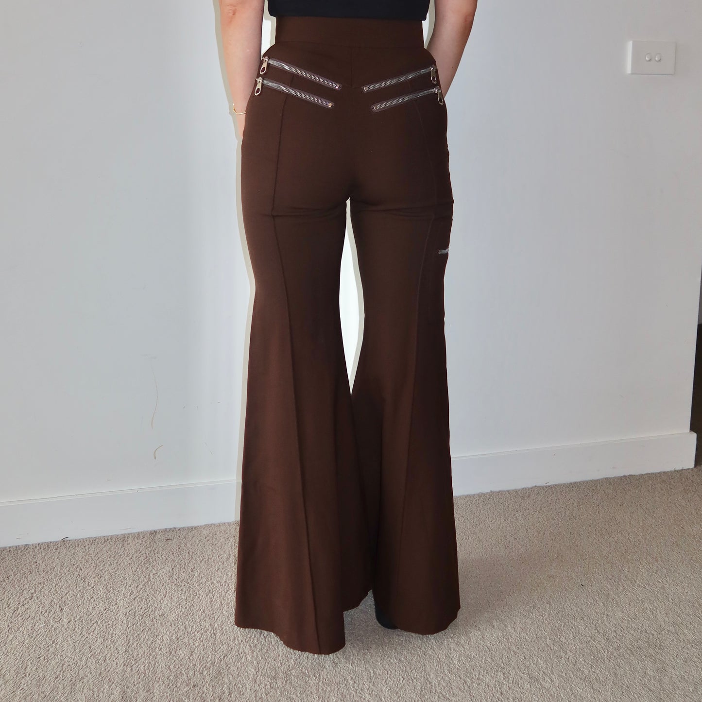 Chloé AW2018 Brown Zipper Pants
