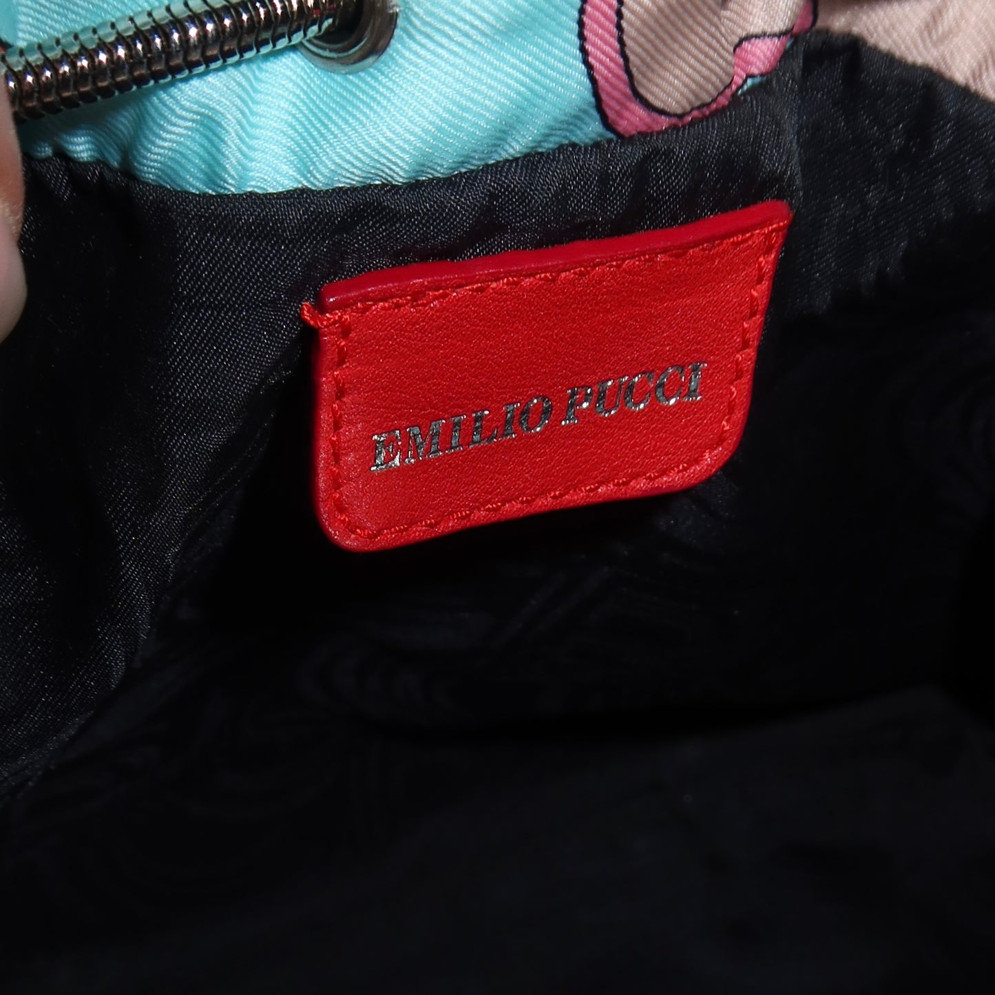 Emilio Pucci Rare Printed Charm Logo Bag