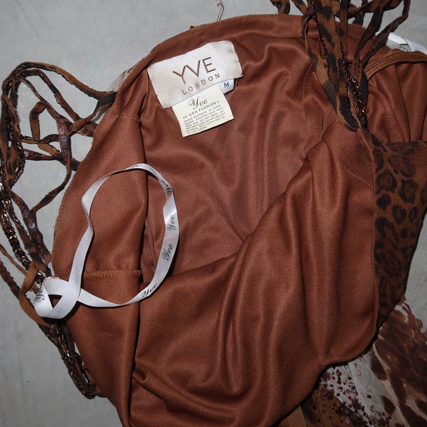 YVE London Silk Leopard Print Dress