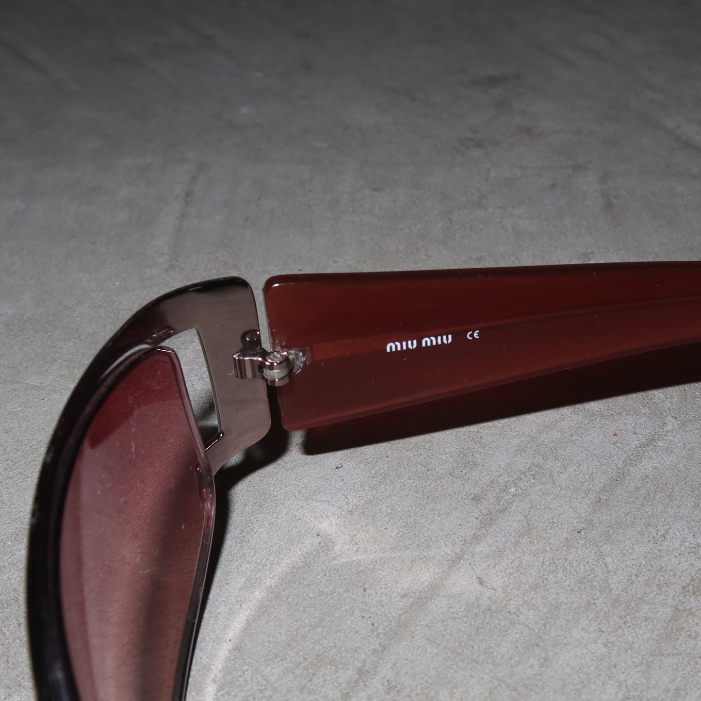 Miu Miu Pink Tinted and Silver Sunglasses