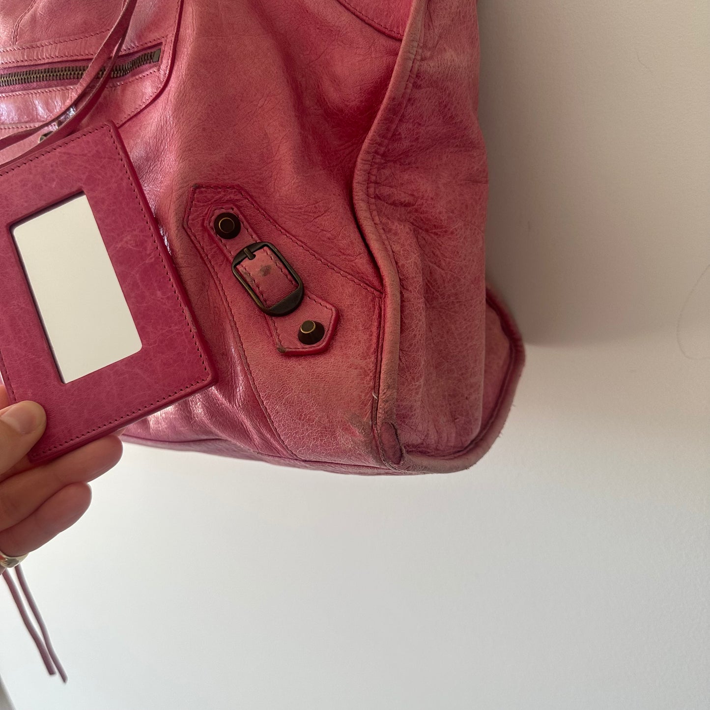 Balenciaga ‘Sunday’ Oversized Motorcycle Bag in Hot Pink