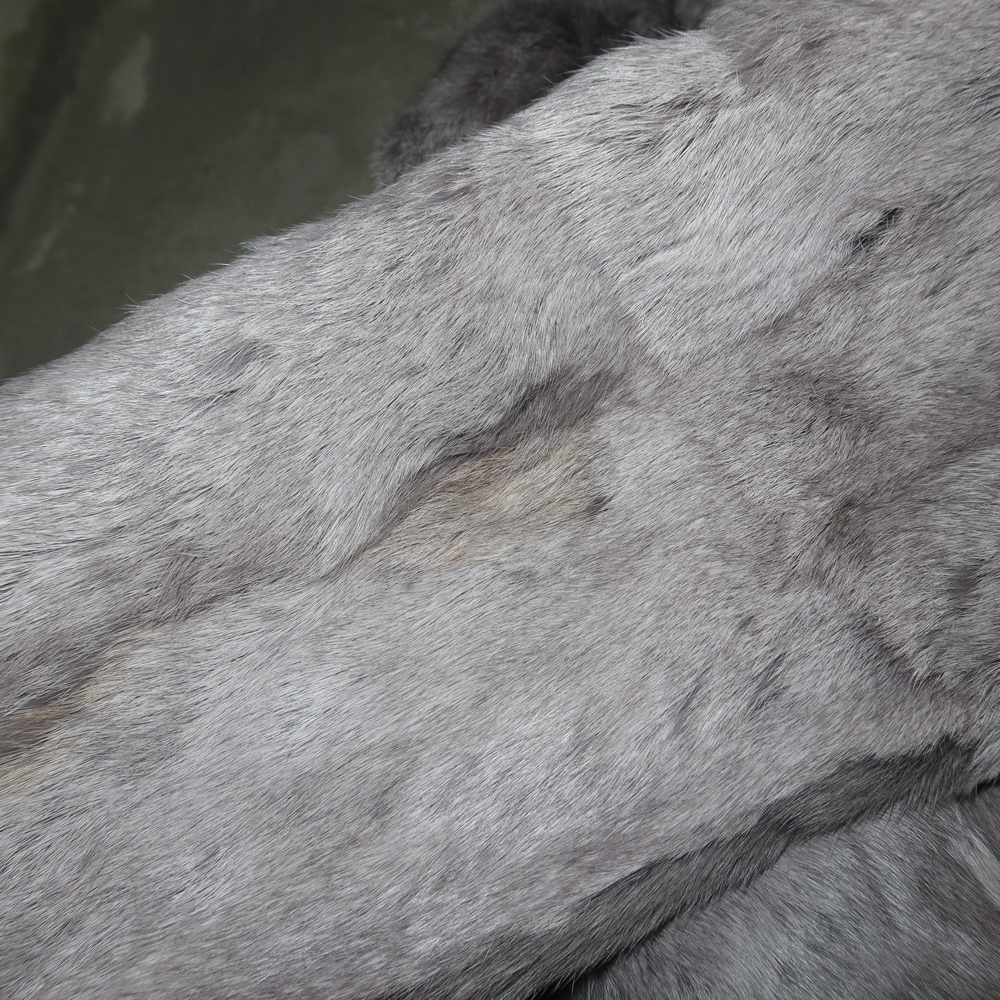 Vintage Grey Oversized Rabbit Fur Jacket