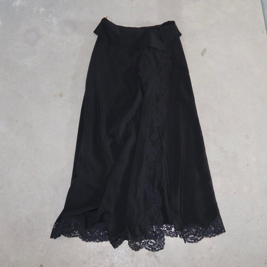 Chloé AW2015 Black Silk and Lace Skirt