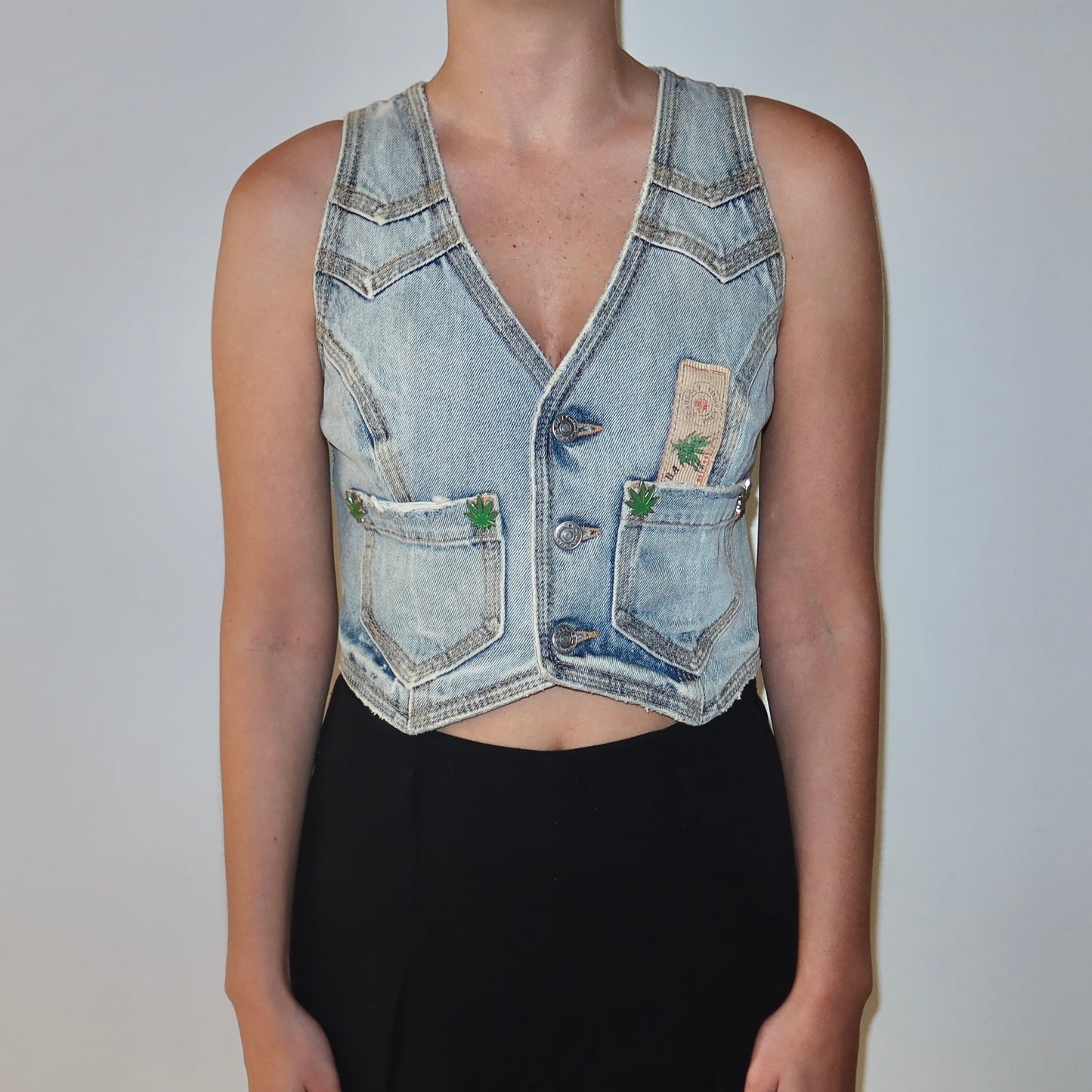 DSquared2 SS2005 Denim Marijuana Waistcoat