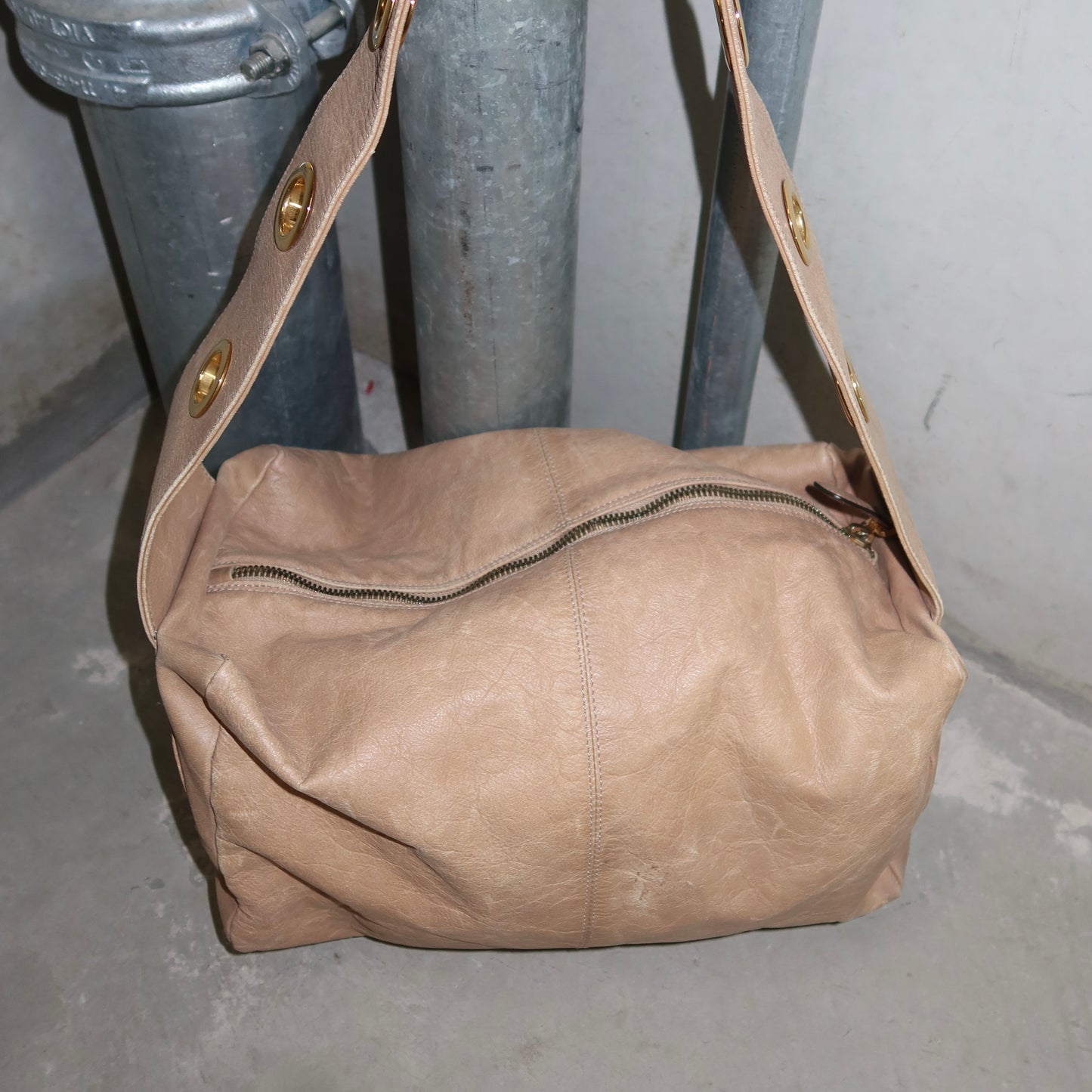 Marni Beige and Gold Grommet Bag