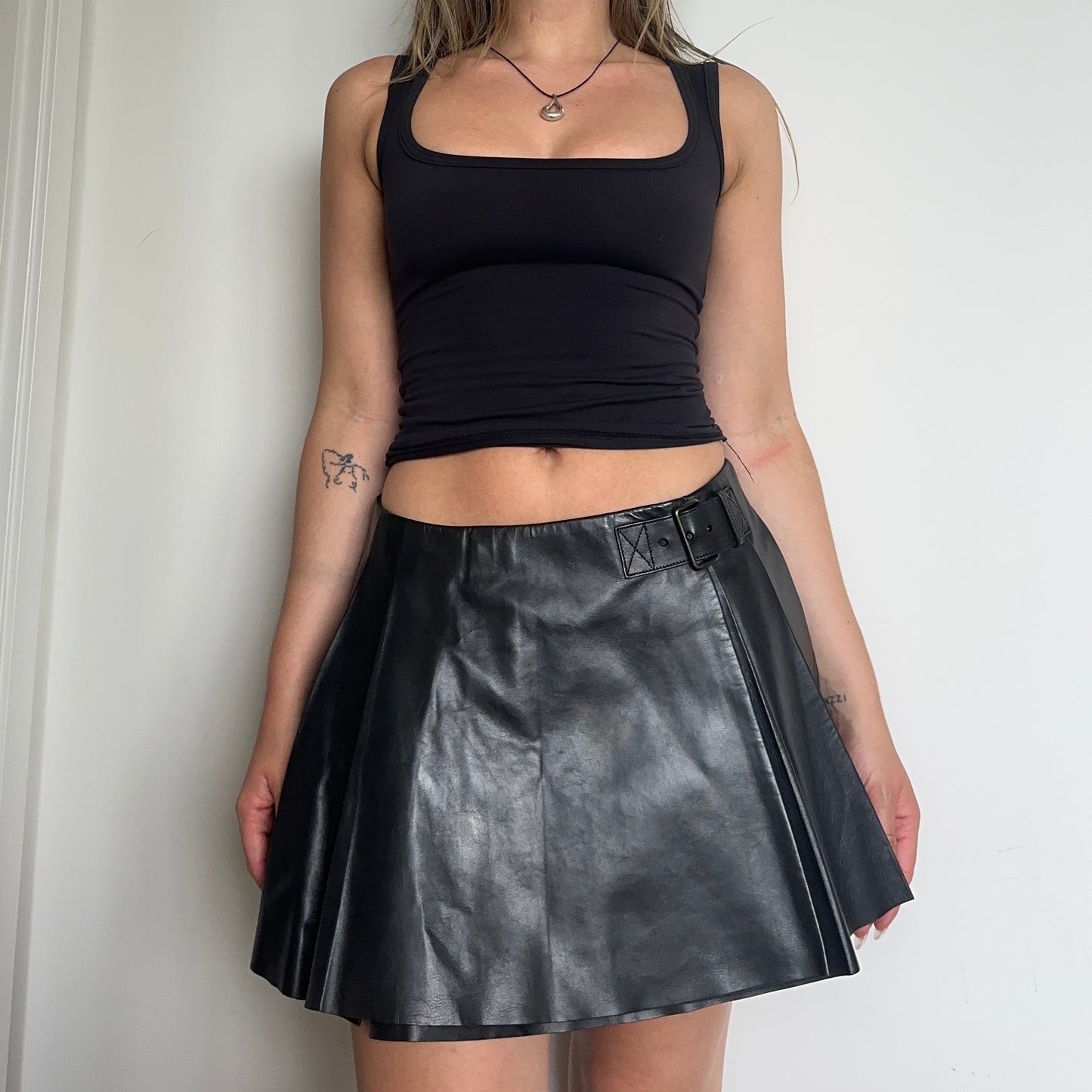 Miu Miu Leather Mini Skirt