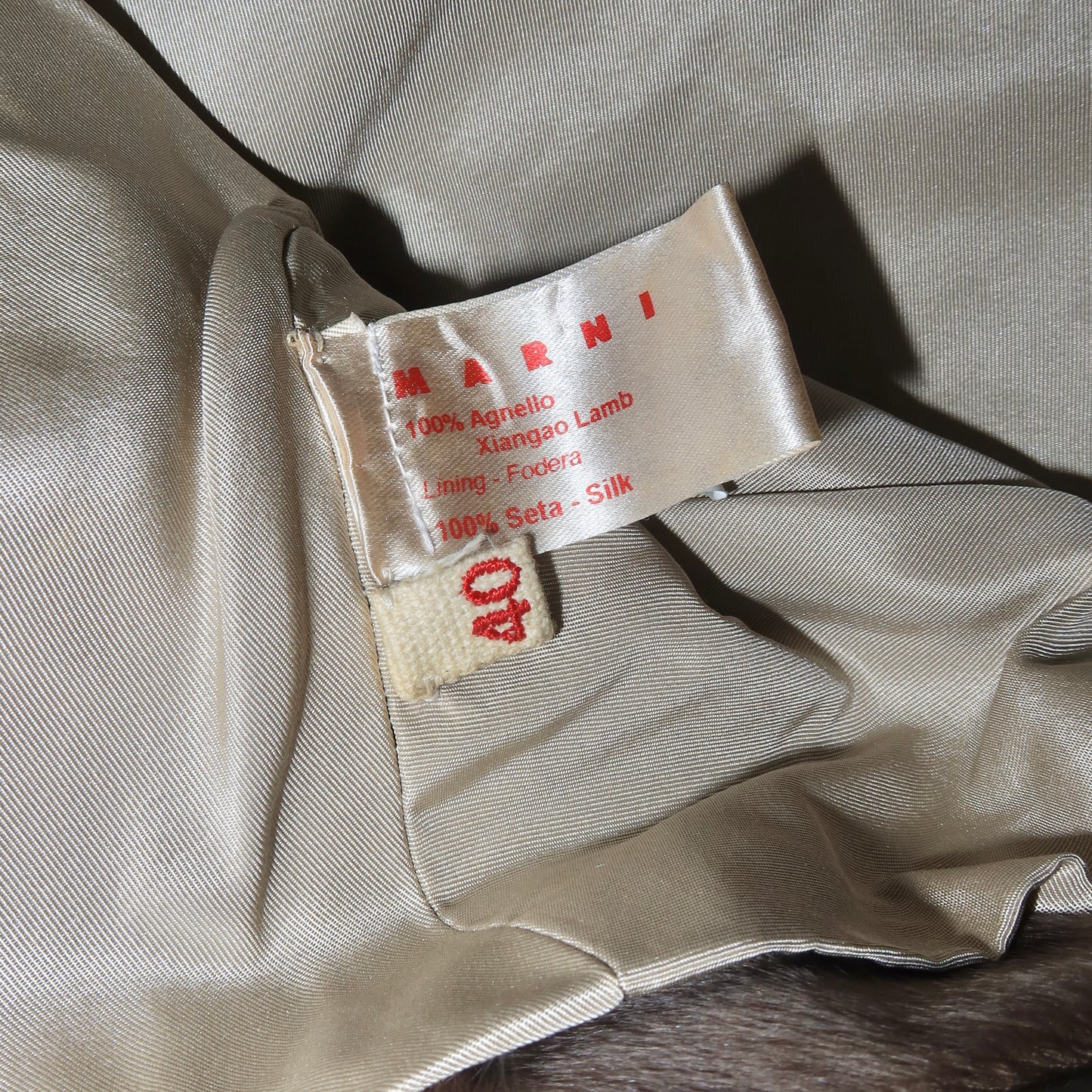 Marni Grey Lamb Fur Cropped Jacket