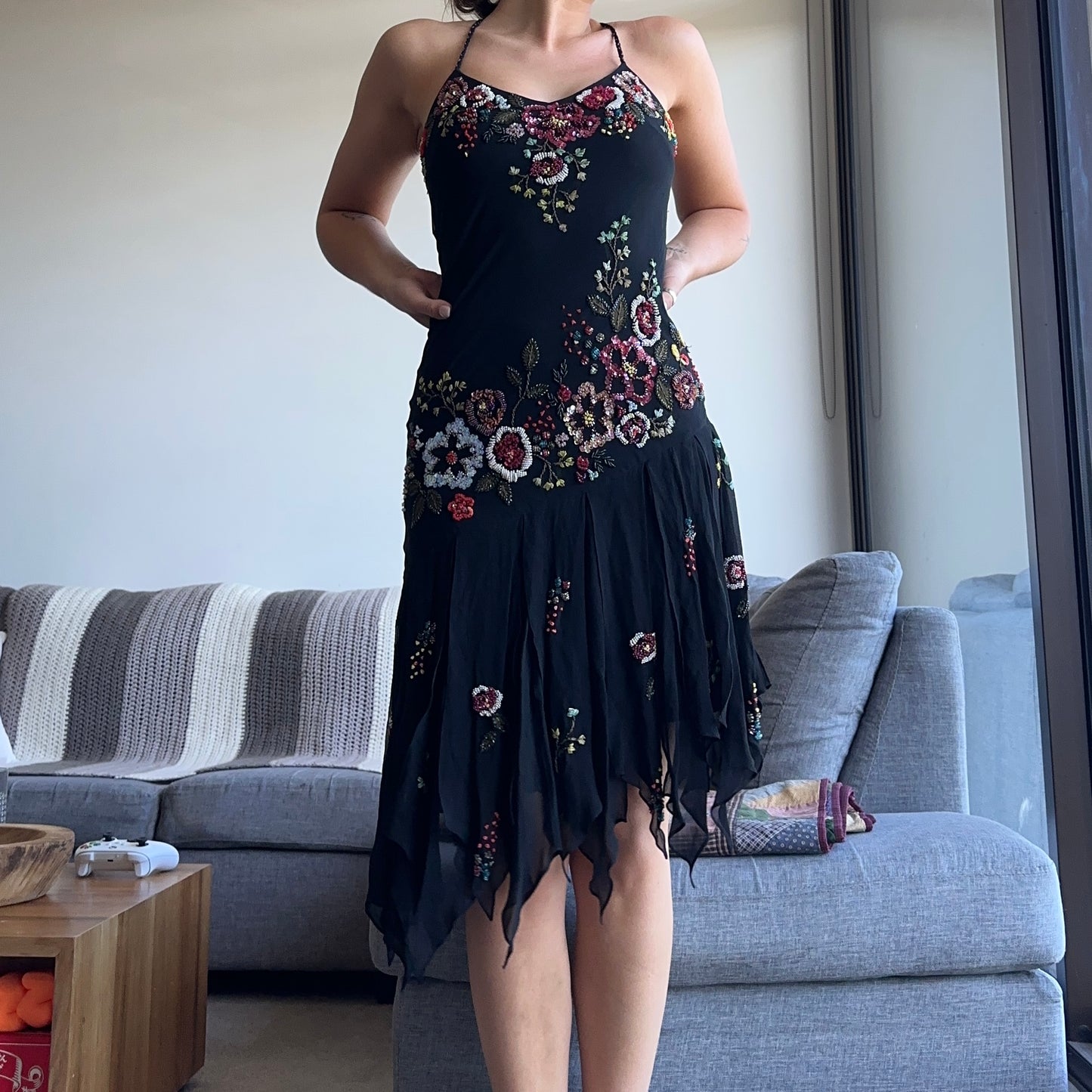 Sue Wong Embellished Floral Dress