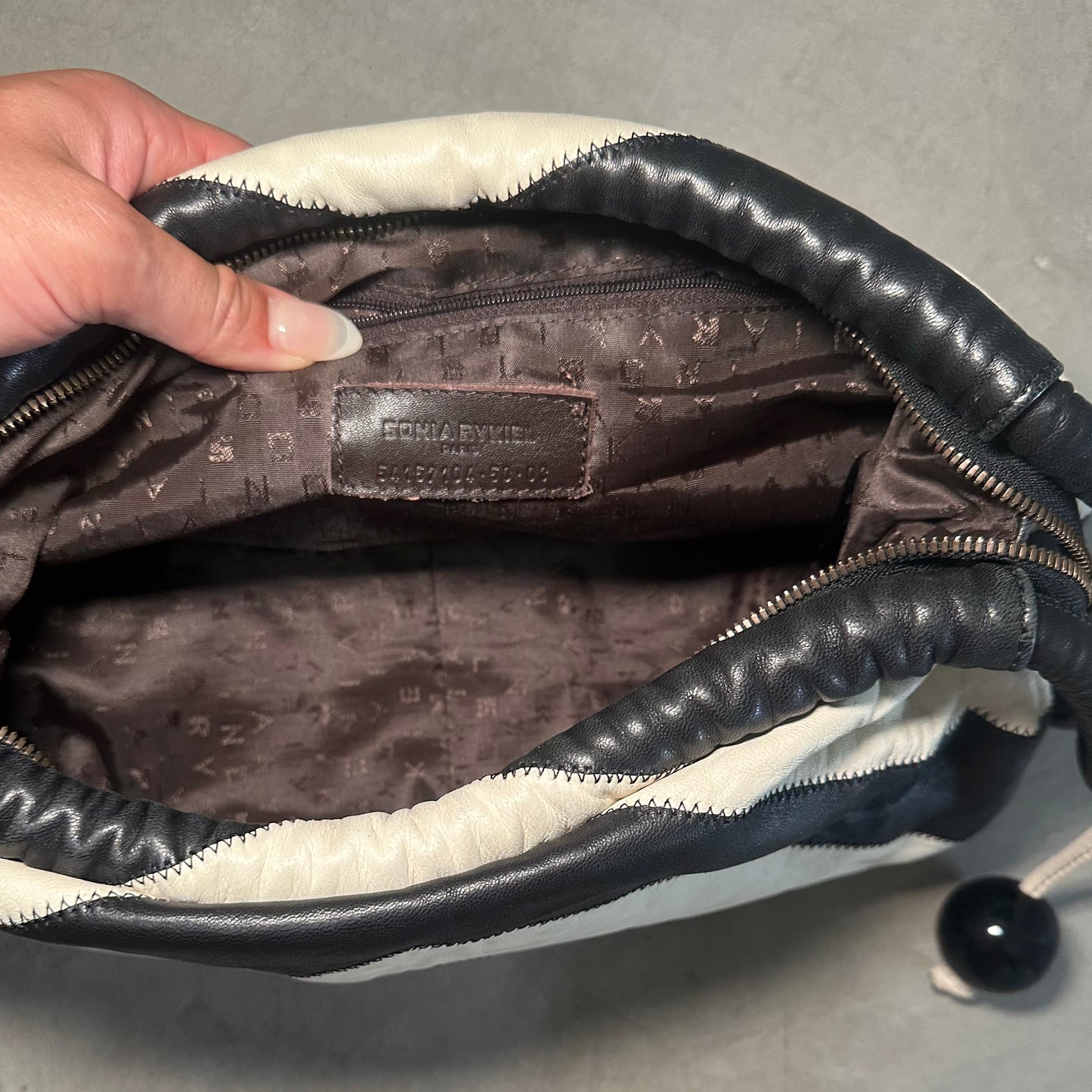 Sonia Rykiel Black & White Crescent Handbag