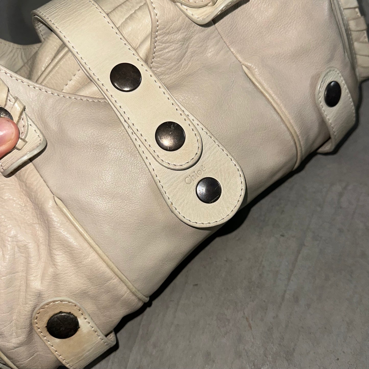 Chloe Cream Leather Silverado Bag