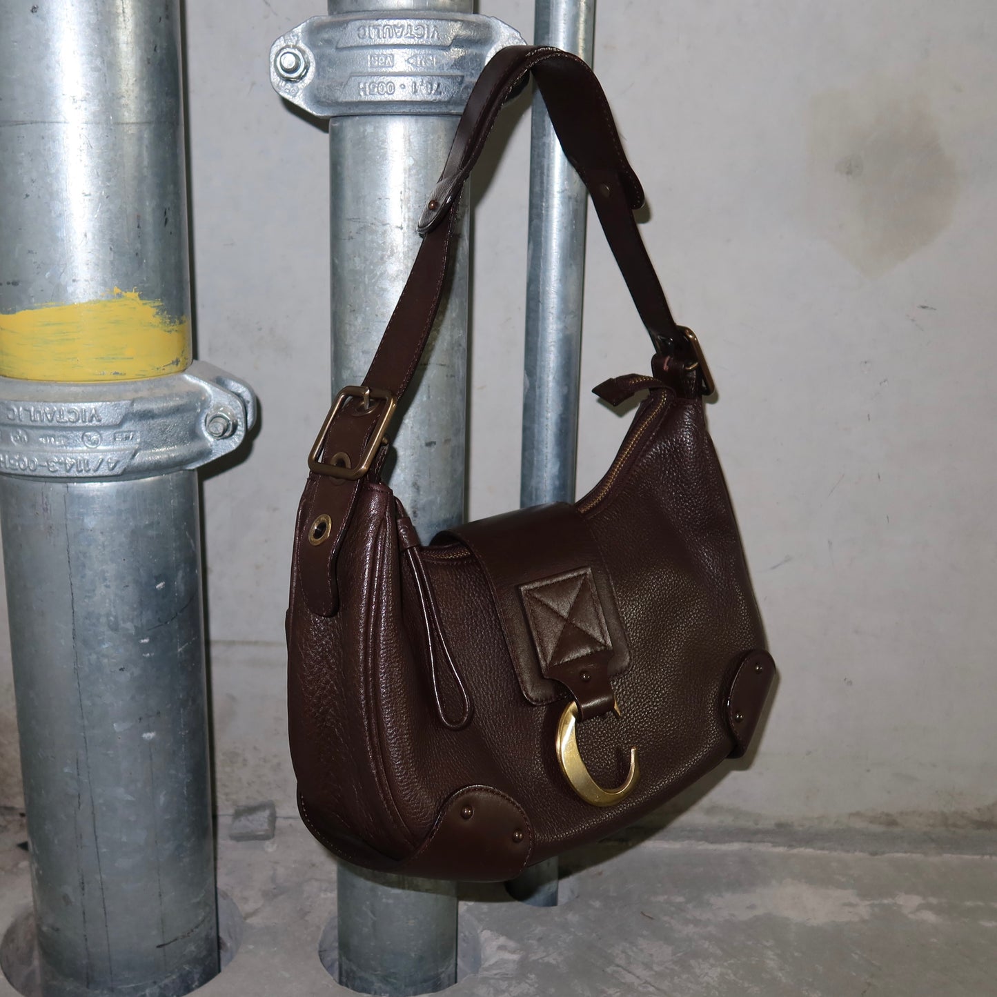 Chloé Brown Leather Crescent ‘C’ Logo Bag