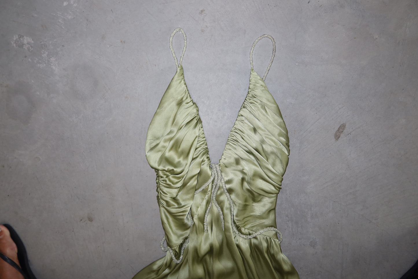 Chloé SS2005 Green Silk Beaded Dress