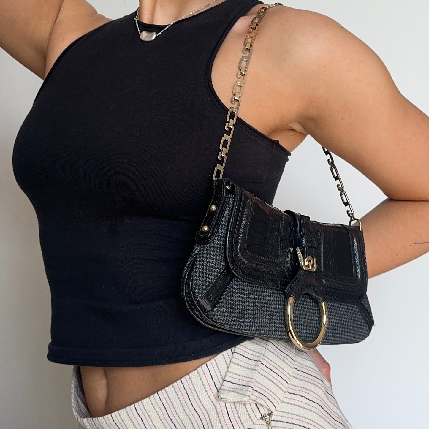 Dolce & Gabbana Houndstooth Flap Bag