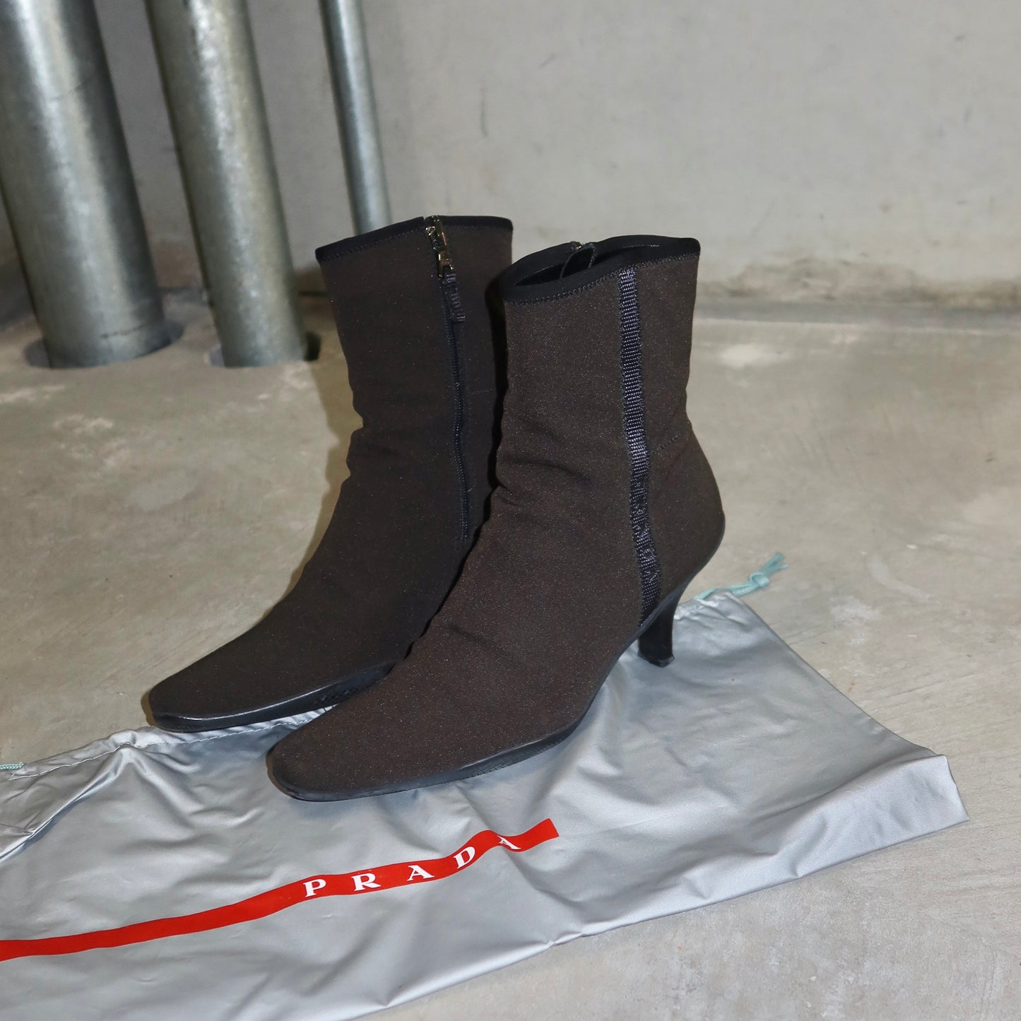 Prada Sport Brown Neoprene Boots (36)