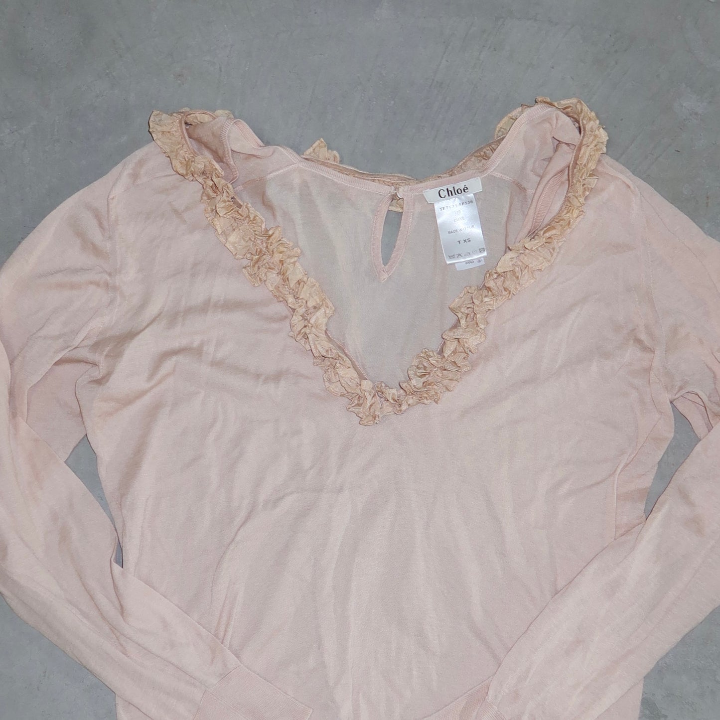 Chloé SS2005 Ruffle V Neck