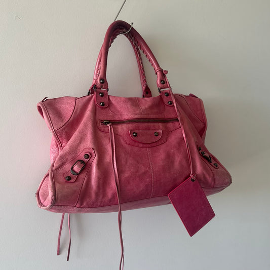 Balenciaga ‘Sunday’ Oversized Motorcycle Bag in Hot Pink