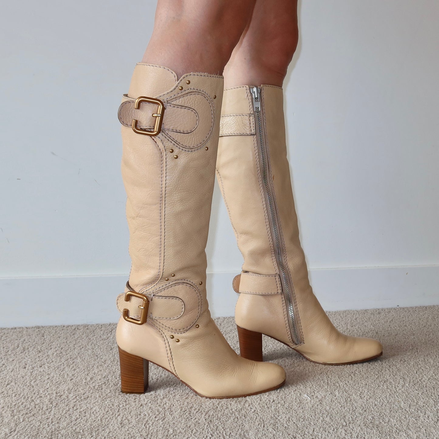 Chloé Cream Paddington Boots (37.5)