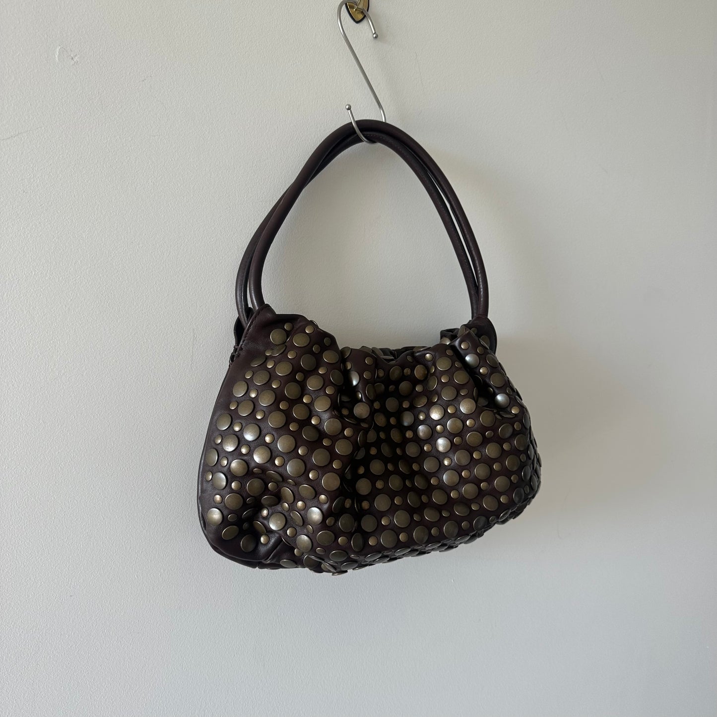 Sonia Rykiel Small Brown Leather Domino Bag