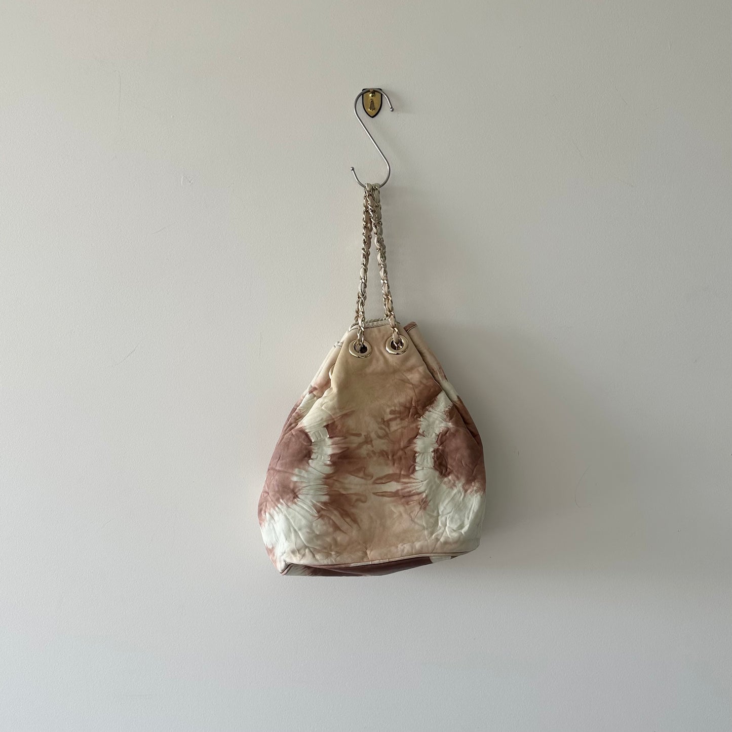Blumarine SS2010 Tie Dye Leather Bucket Bag with Chain Handle