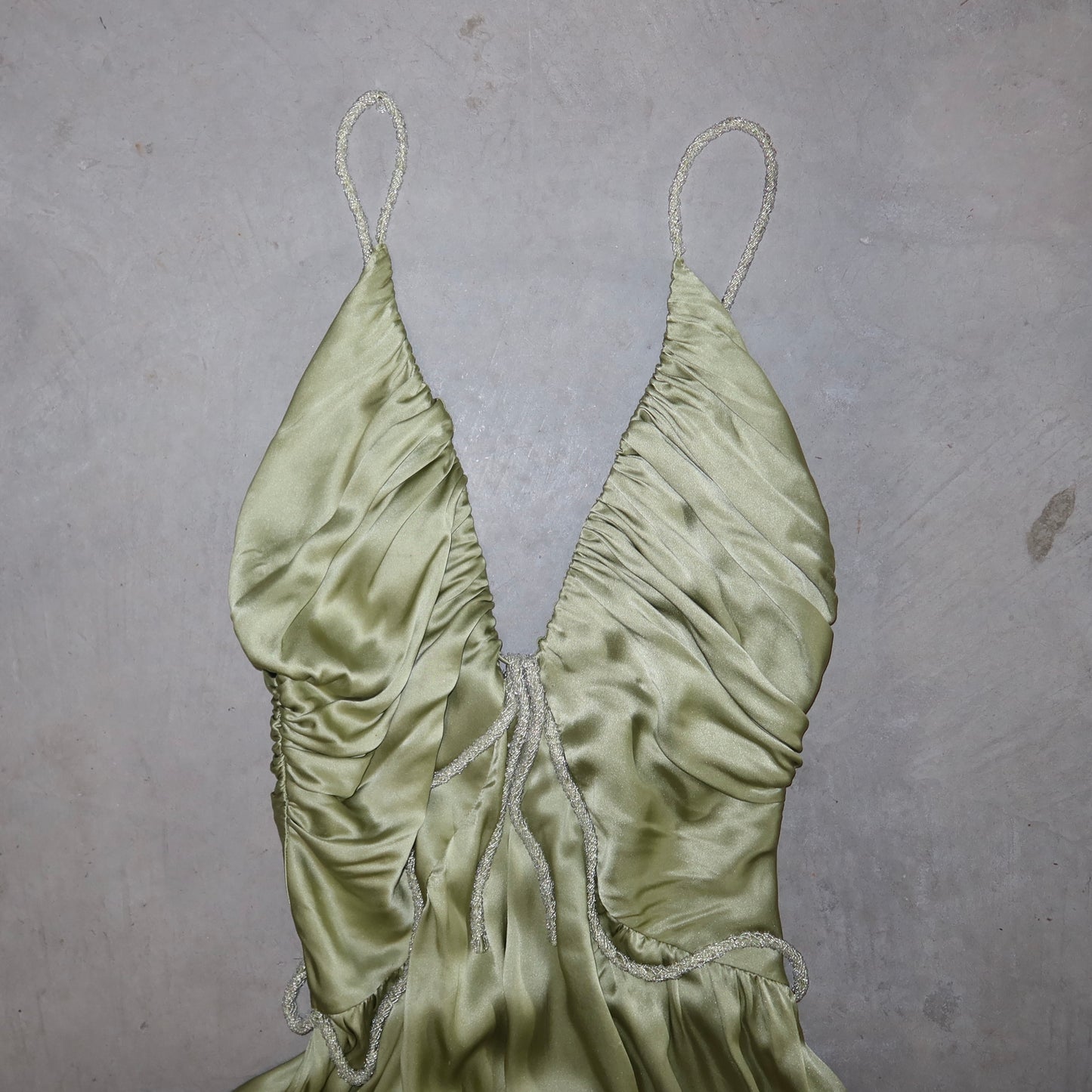 Chloé SS2005 Green Silk Beaded Dress