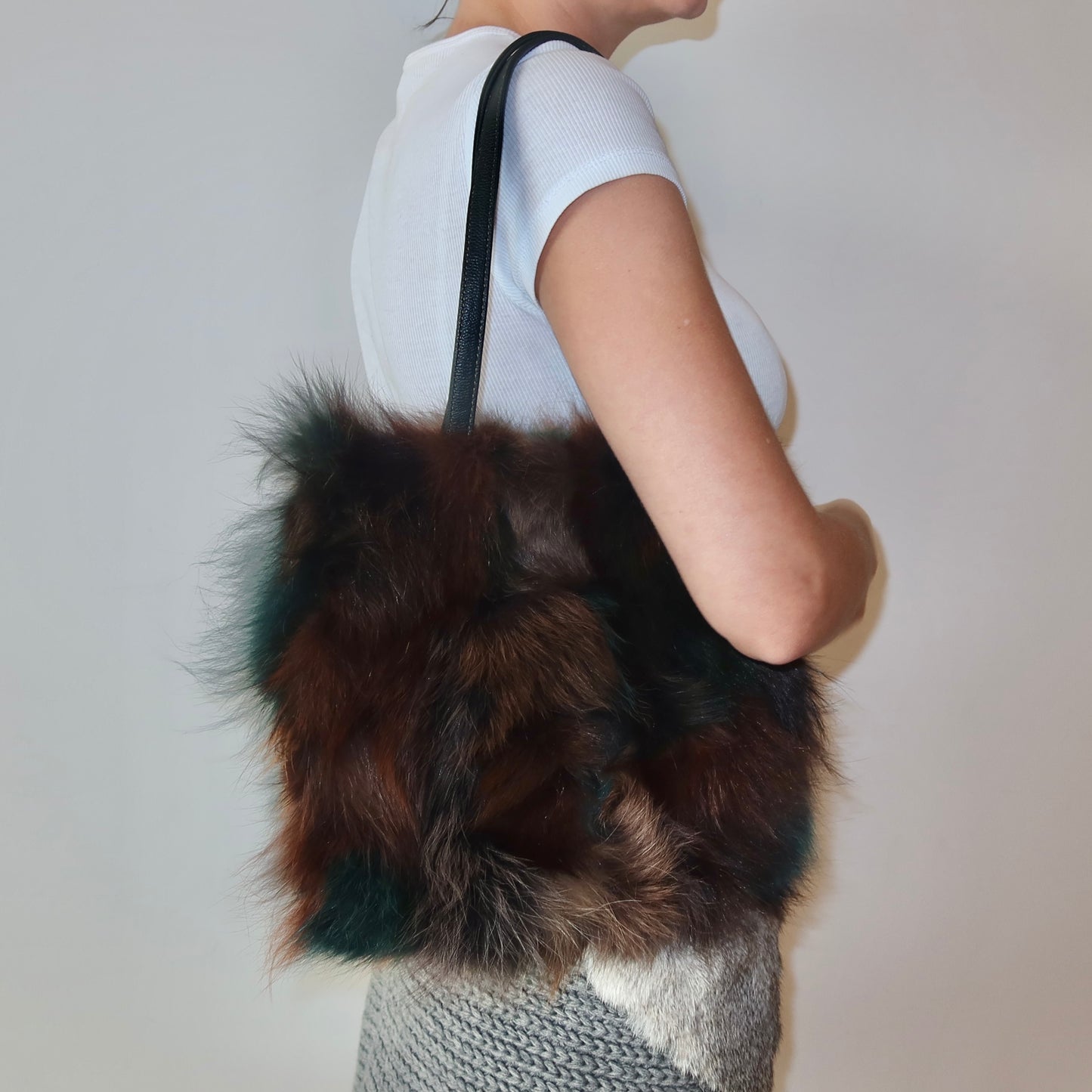 Paolo Masi Mini Coloured Real Fur Tote