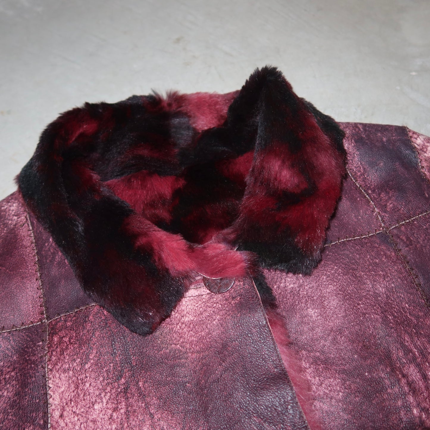 Vintage Reversible Red Leather and Fur Jacket