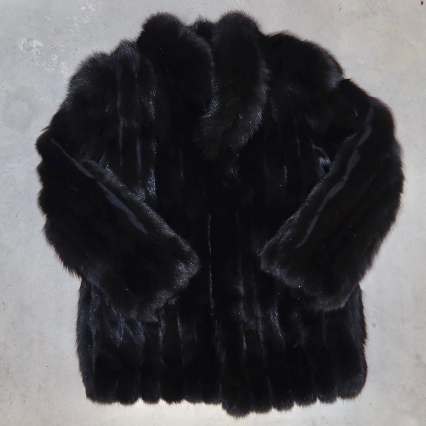 Vintage Black Fox Fur Coat