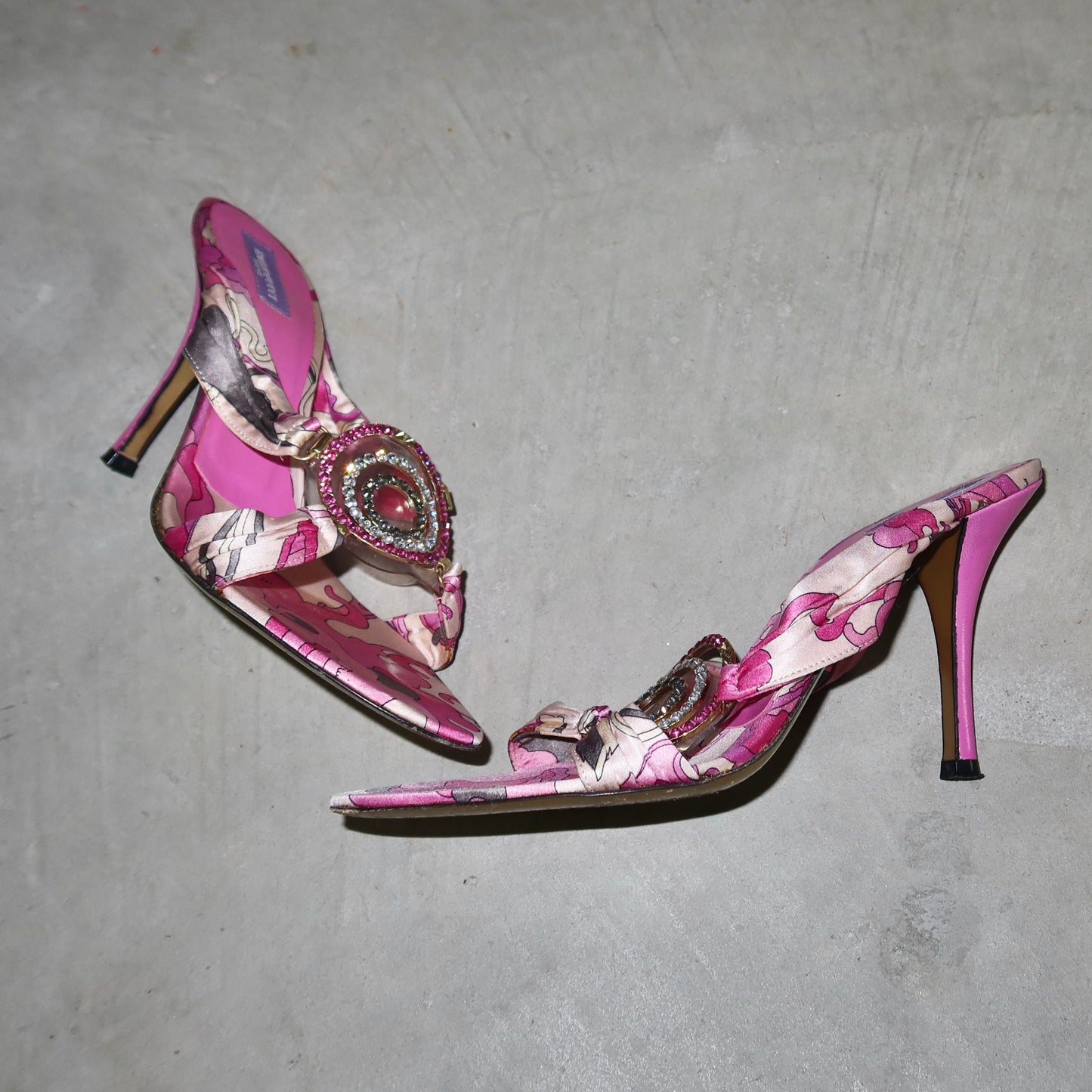 Emilio Pucci Pink Bejewelled Heels (37.5)