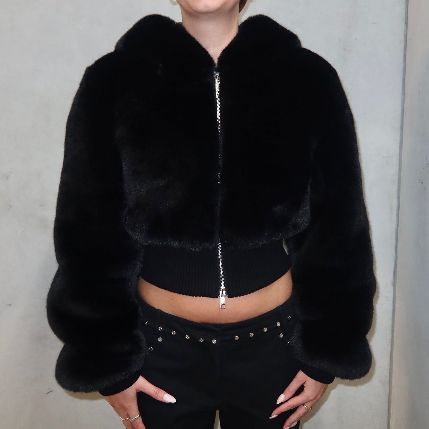 Moschino Faux Fur Cropped Jacket