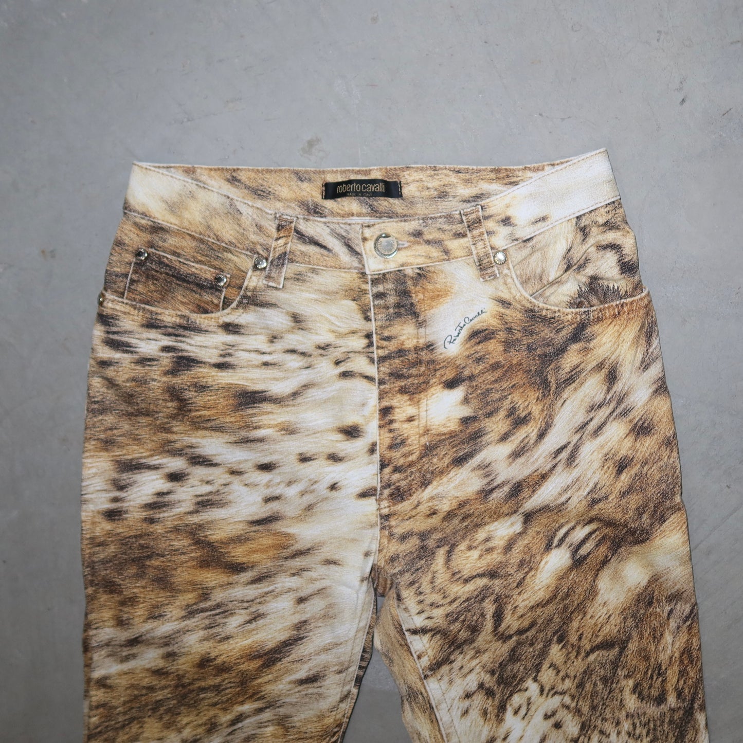 Roberto Cavalli Leopard Print Jeans