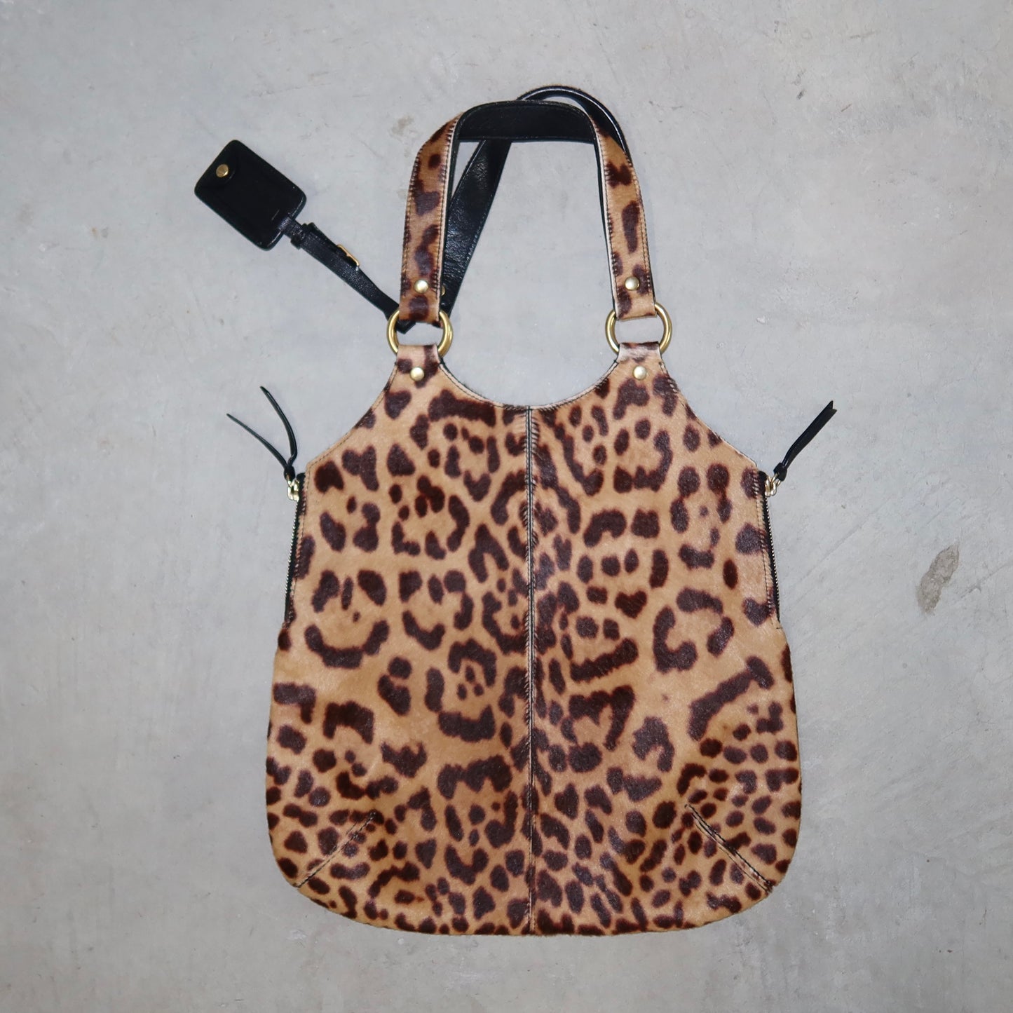 Yves Saint Laurent Cowhide Leopard Print Tote