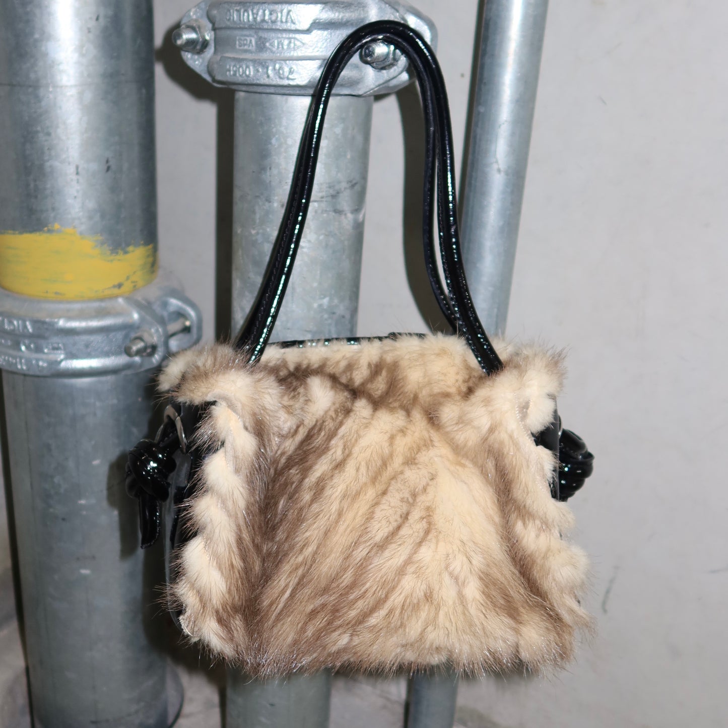 Paolo Masi Patent Mink Fur Mini Bag