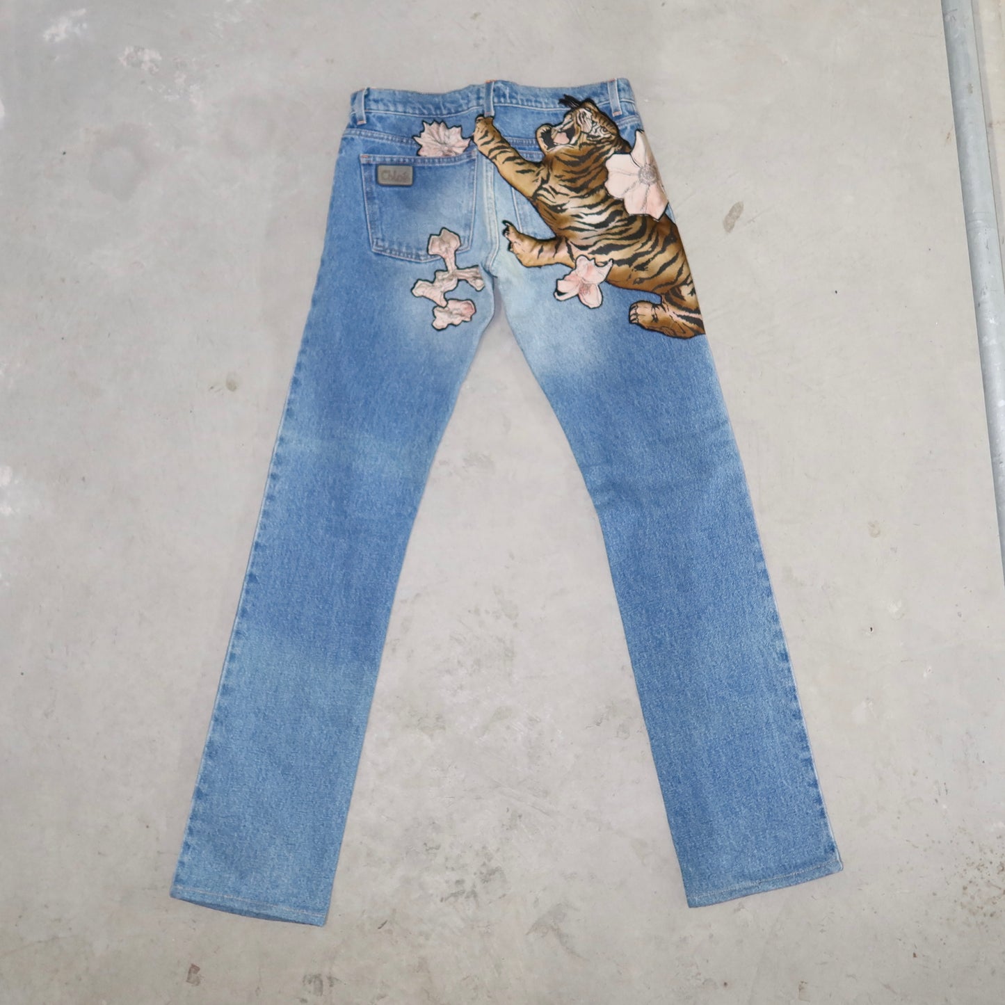 Chloé Rare AW2003 Tiger Patch Jeans