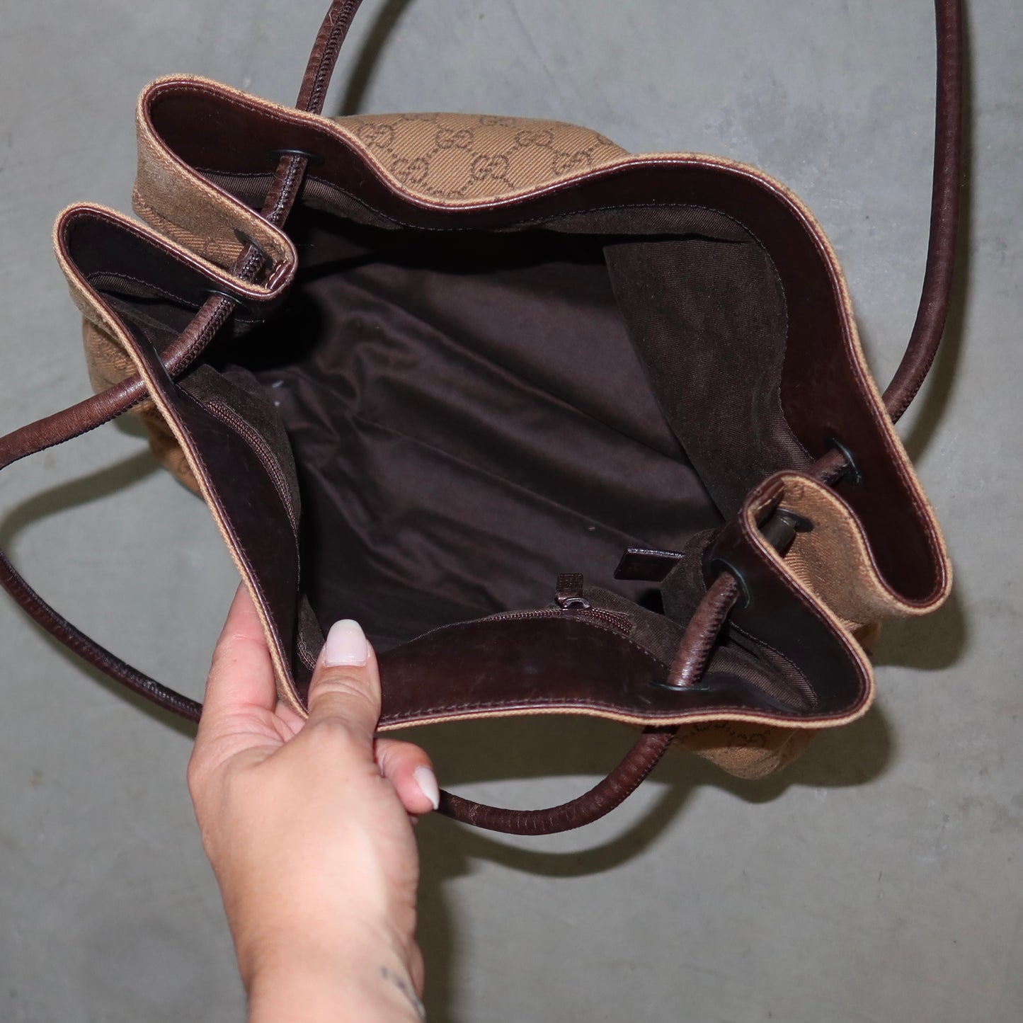 Gucci Monogram Cloth Tote Bag