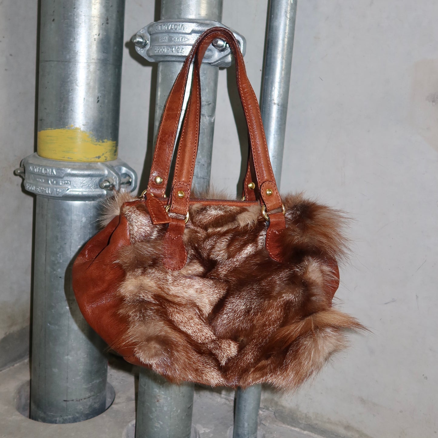 Paolo Masi Brown Fox Fur Bag