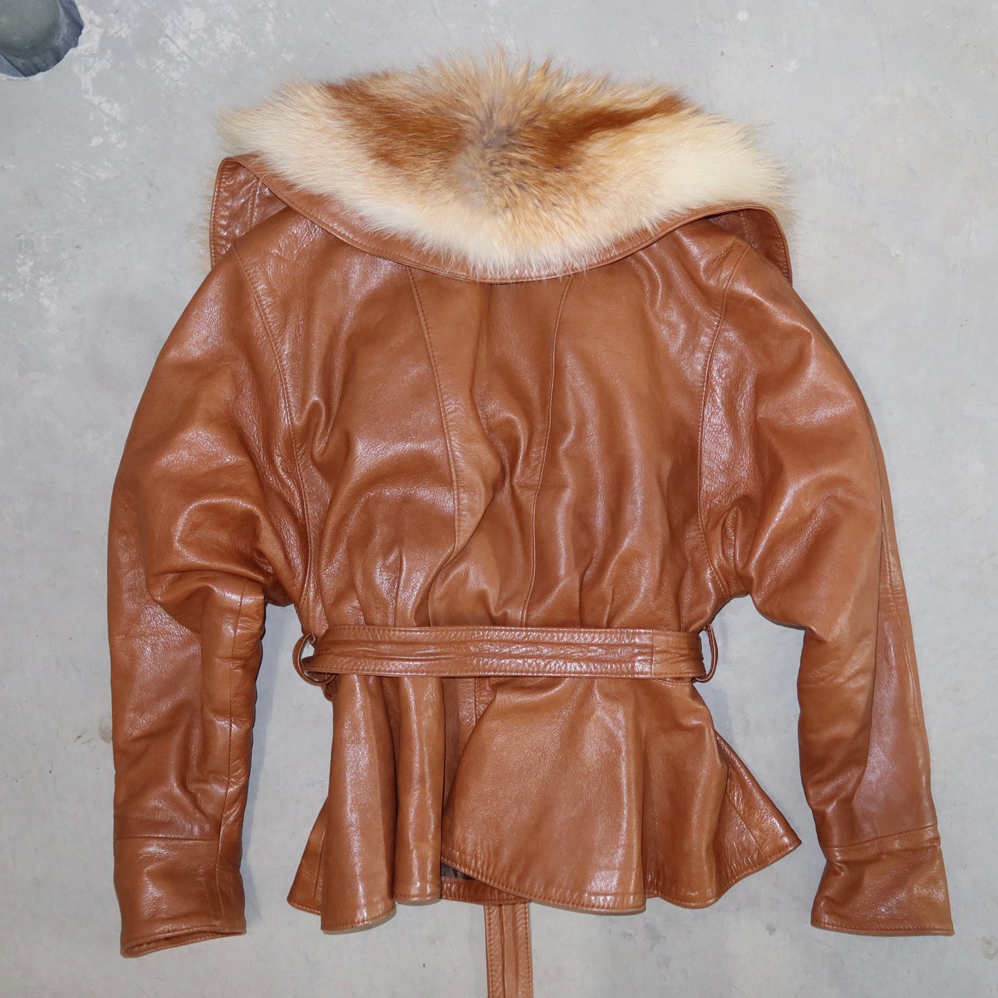 Vintage 80’s Leather and Fox Fur Jacket