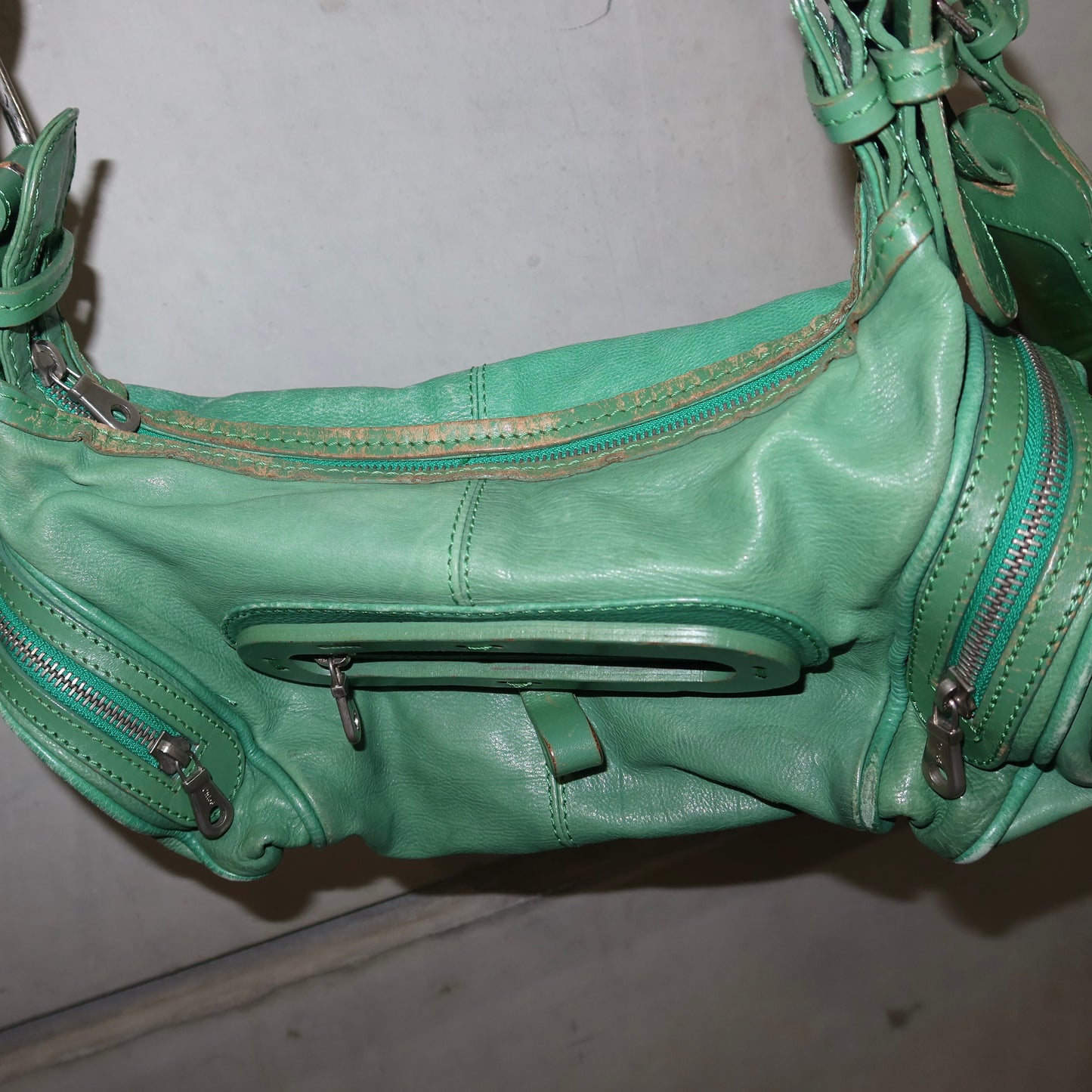 Chloé Green Leather AW2003 Chain Bag