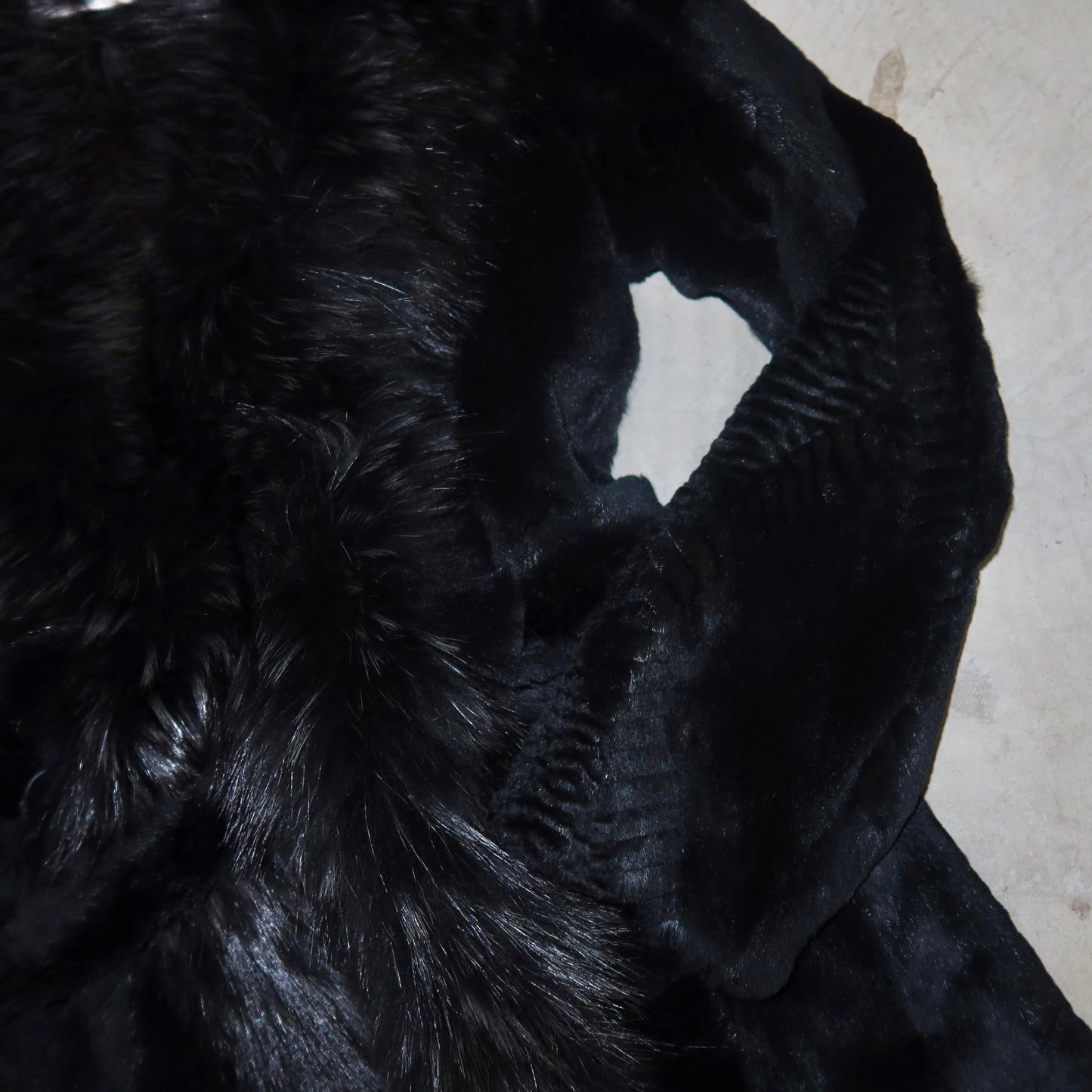 Vintage Black Real Fur Coat